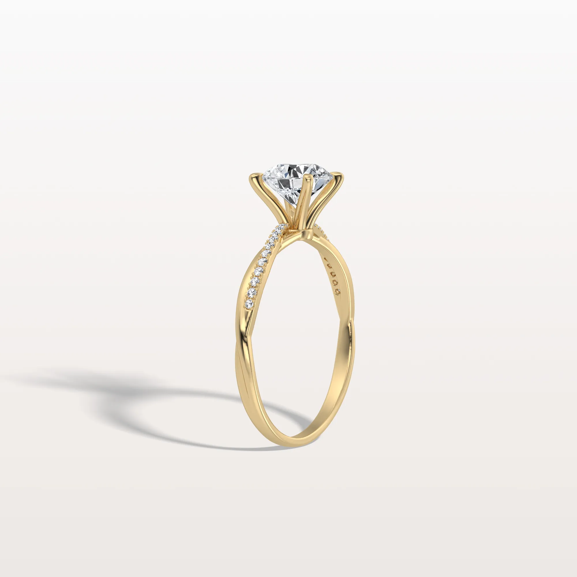 Alina丨1CT Twisted Engagement Ring with Round Lab Grown Diamond - Image 6