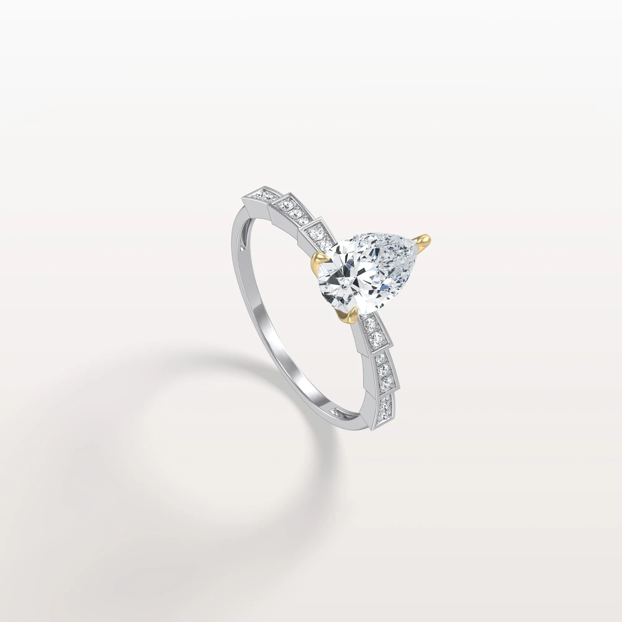 Celeste丨1CT Pear Cut Lab Diamond Hidden Halo Ring-Modern Style - Image 26