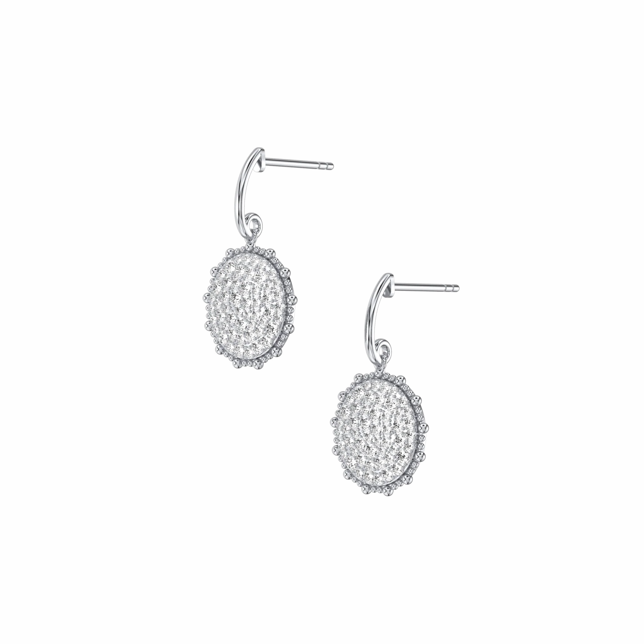 1CTW Lab Diamond Pave Dangling Disc Earrings - Image 11