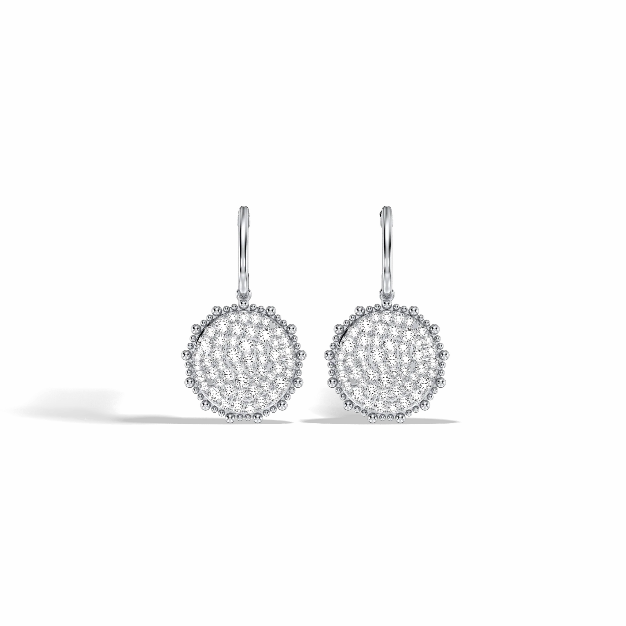 1CTW Lab Diamond Pave Dangling Disc Earrings - Image 20
