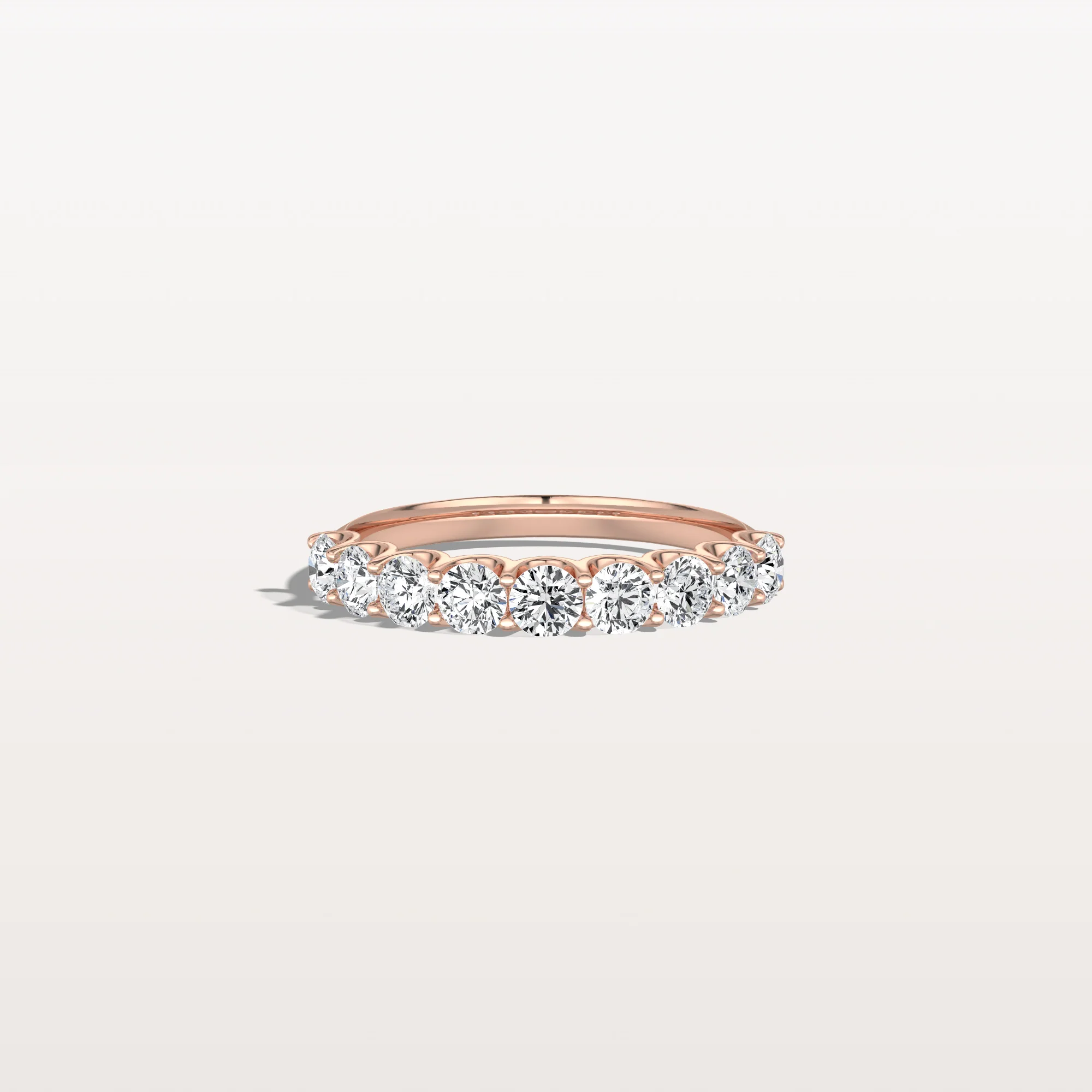 1CTW Lab Diamond U Prong Half Eternity Ring in 14K Solid Gold/Platinum - Image 16