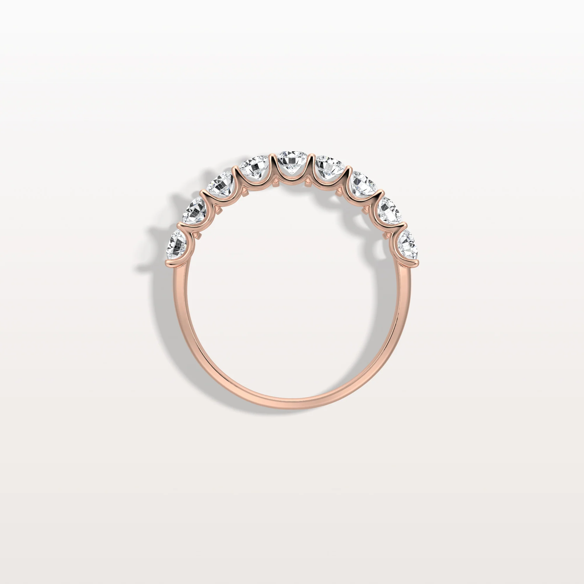 1CTW Lab Diamond U Prong Half Eternity Ring in 14K Solid Gold/Platinum - Image 20