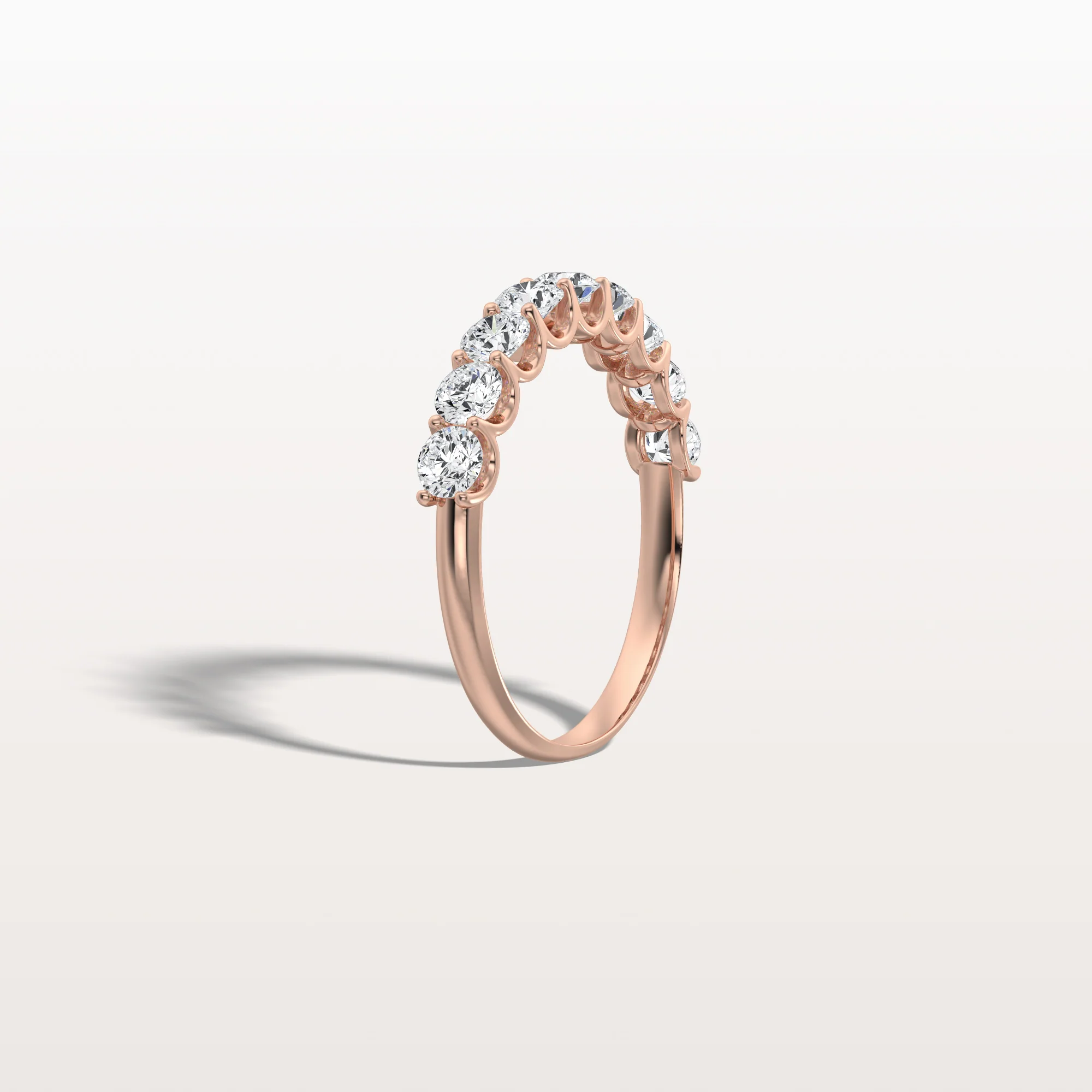 1CTW Lab Diamond U Prong Half Eternity Ring in 14K Solid Gold/Platinum - Image 22