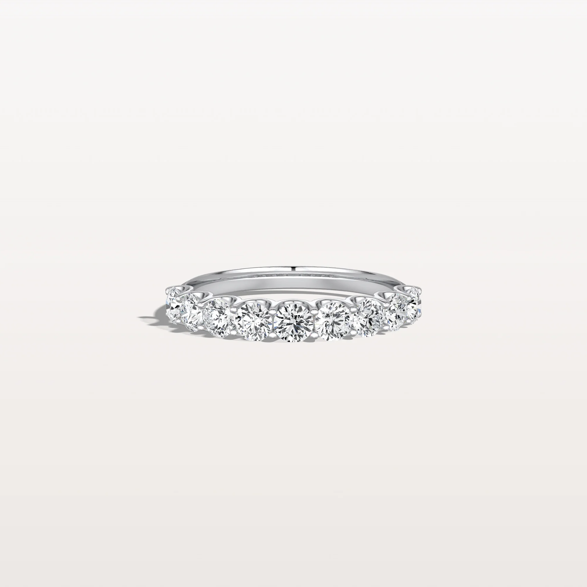 1CTW Lab Diamond U Prong Half Eternity Ring in 14K Solid Gold/Platinum - Image 23