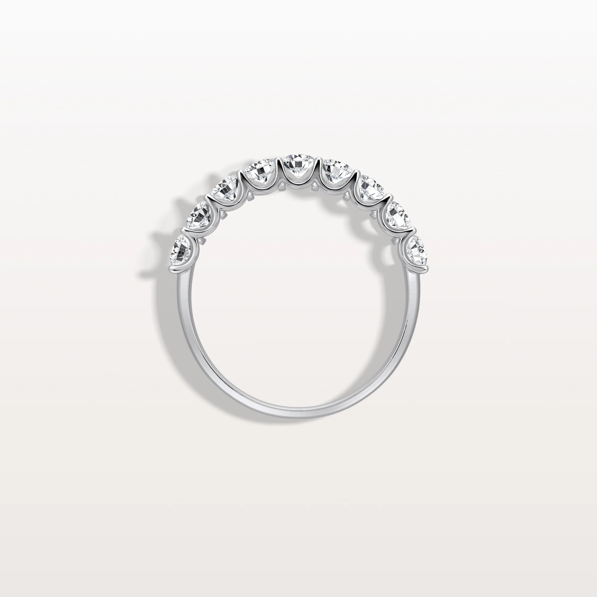 1CTW Lab Diamond U Prong Half Eternity Ring in 14K Solid Gold/Platinum - Image 27