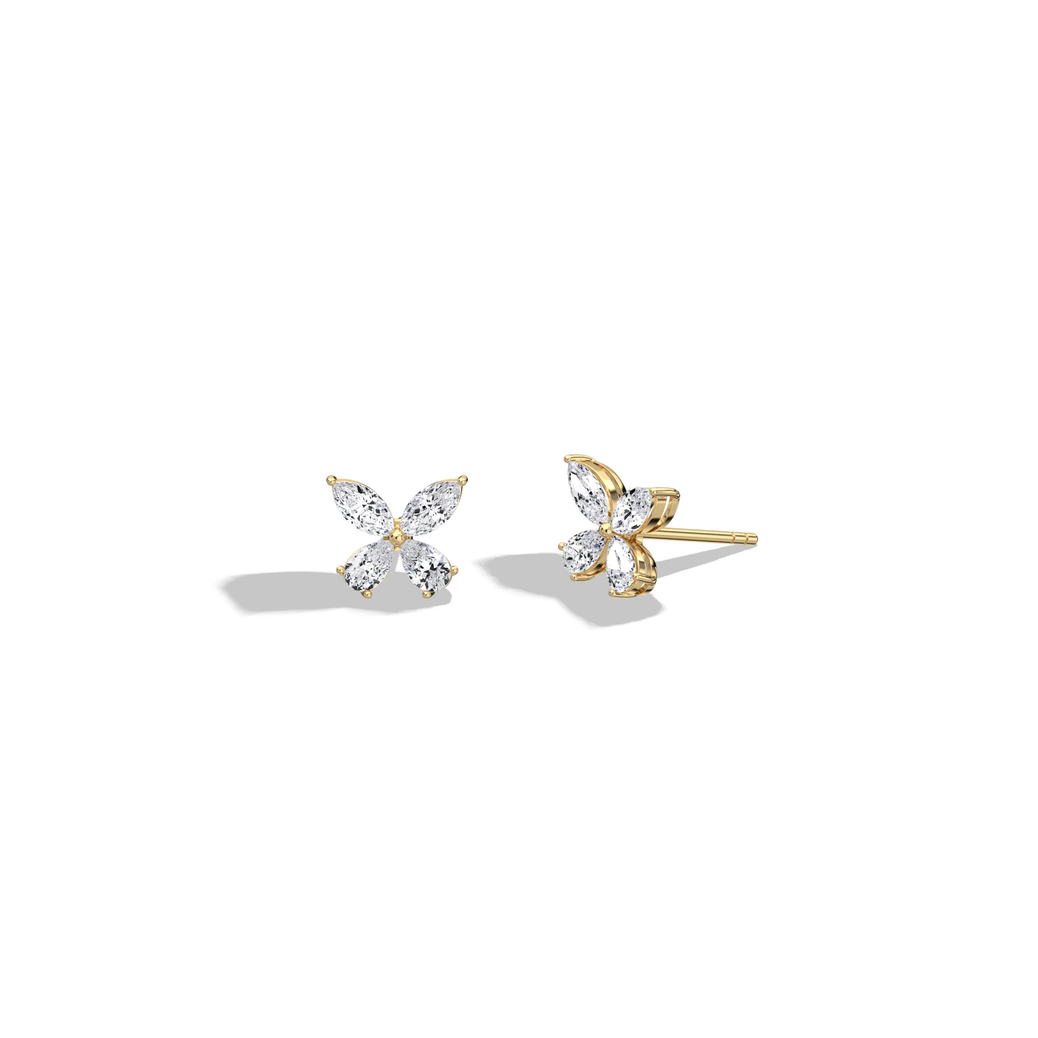 1CTW Lab Grown Diamond Butterfly Stud Earring - Image 10