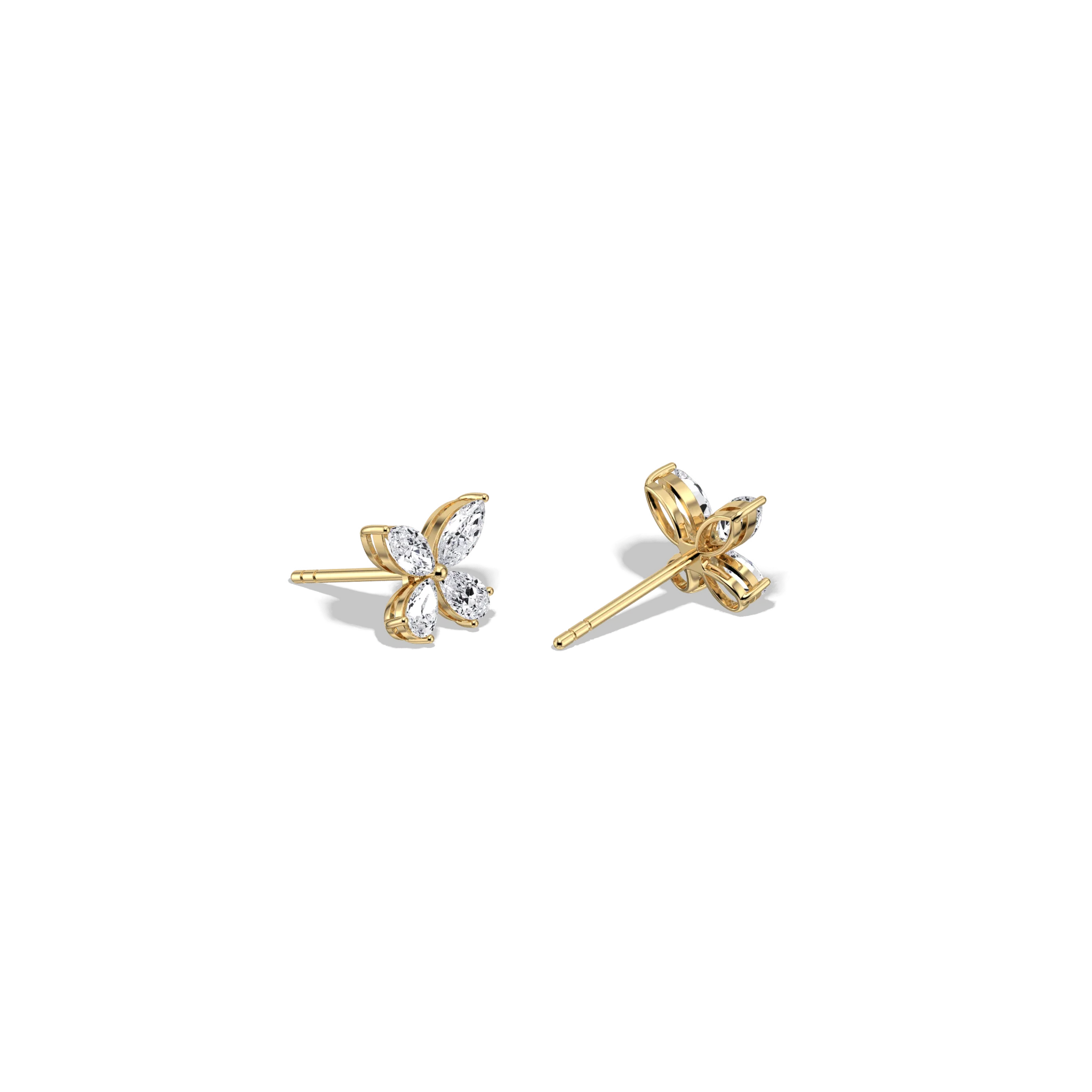 1CTW Lab Grown Diamond Butterfly Stud Earring - Image 12