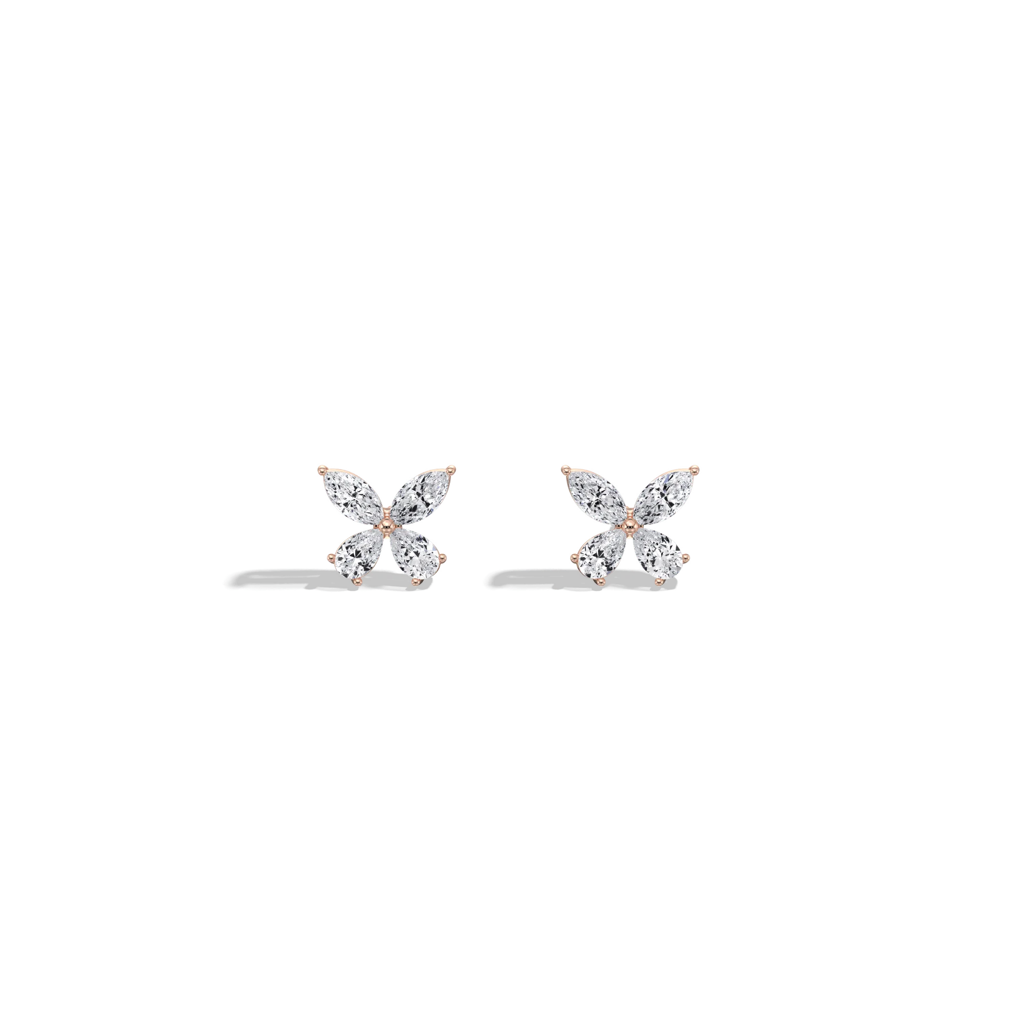 1CTW Lab Grown Diamond Butterfly Stud Earring - Image 13