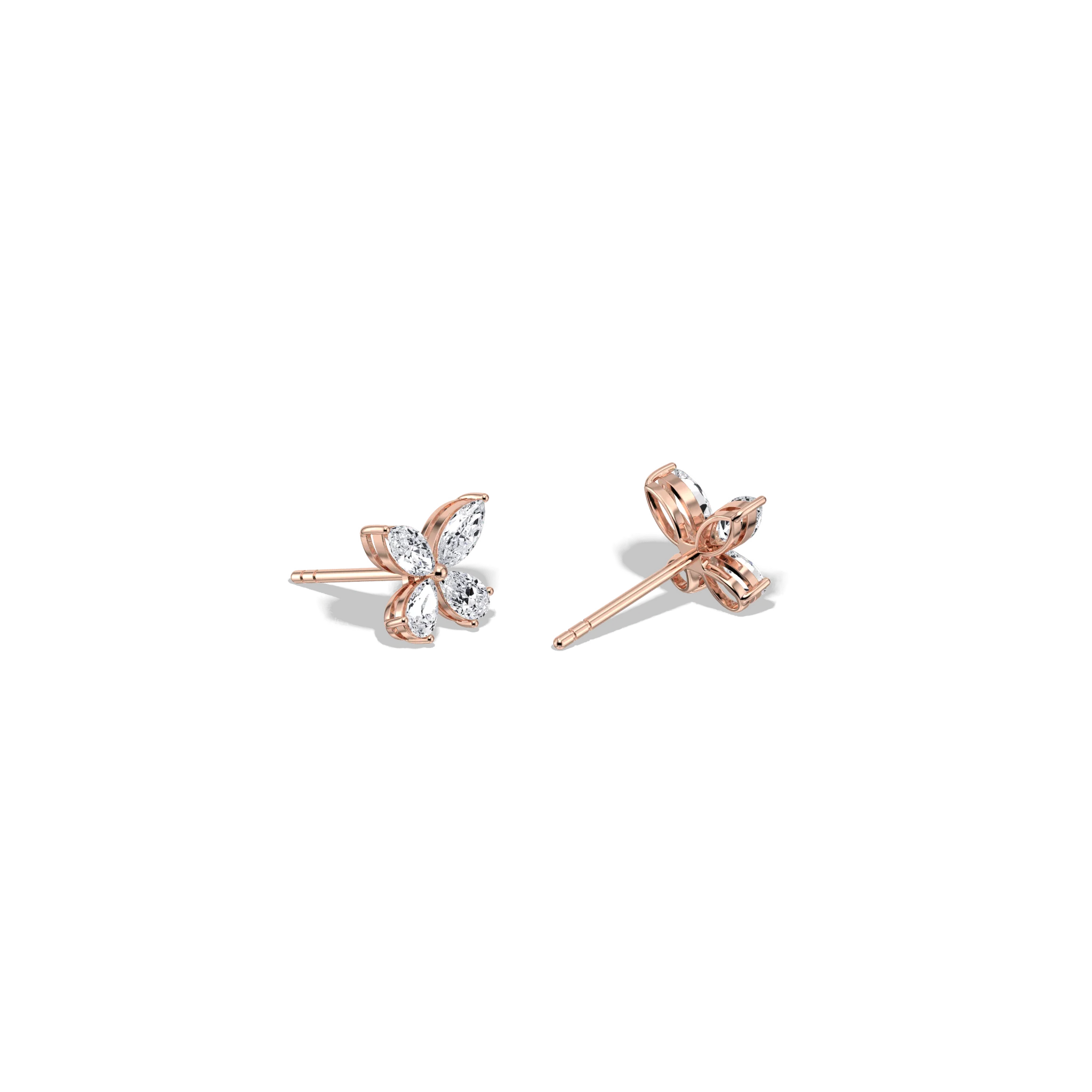 1CTW Lab Grown Diamond Butterfly Stud Earring - Image 17