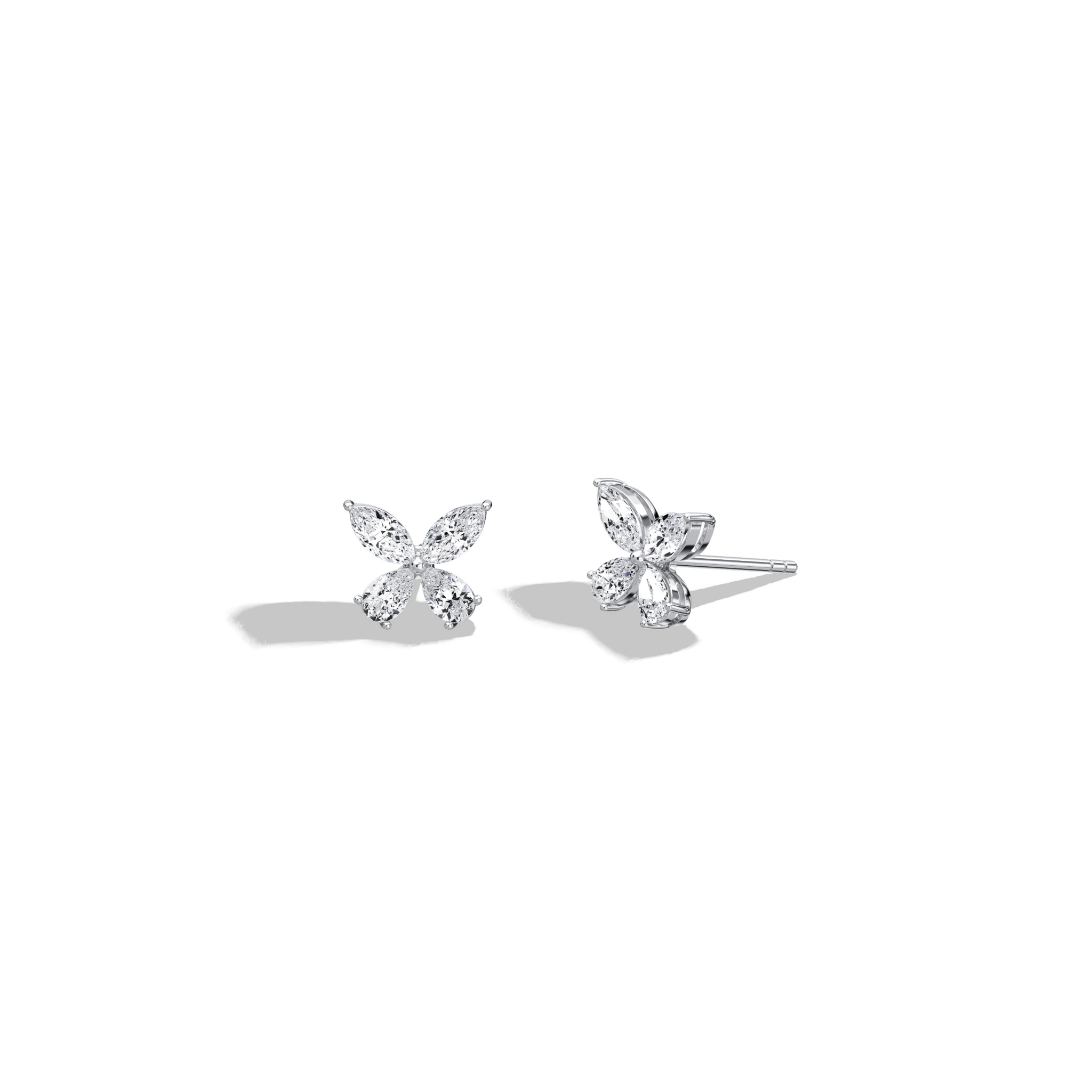 1CTW Lab Grown Diamond Butterfly Stud Earring - Image 4