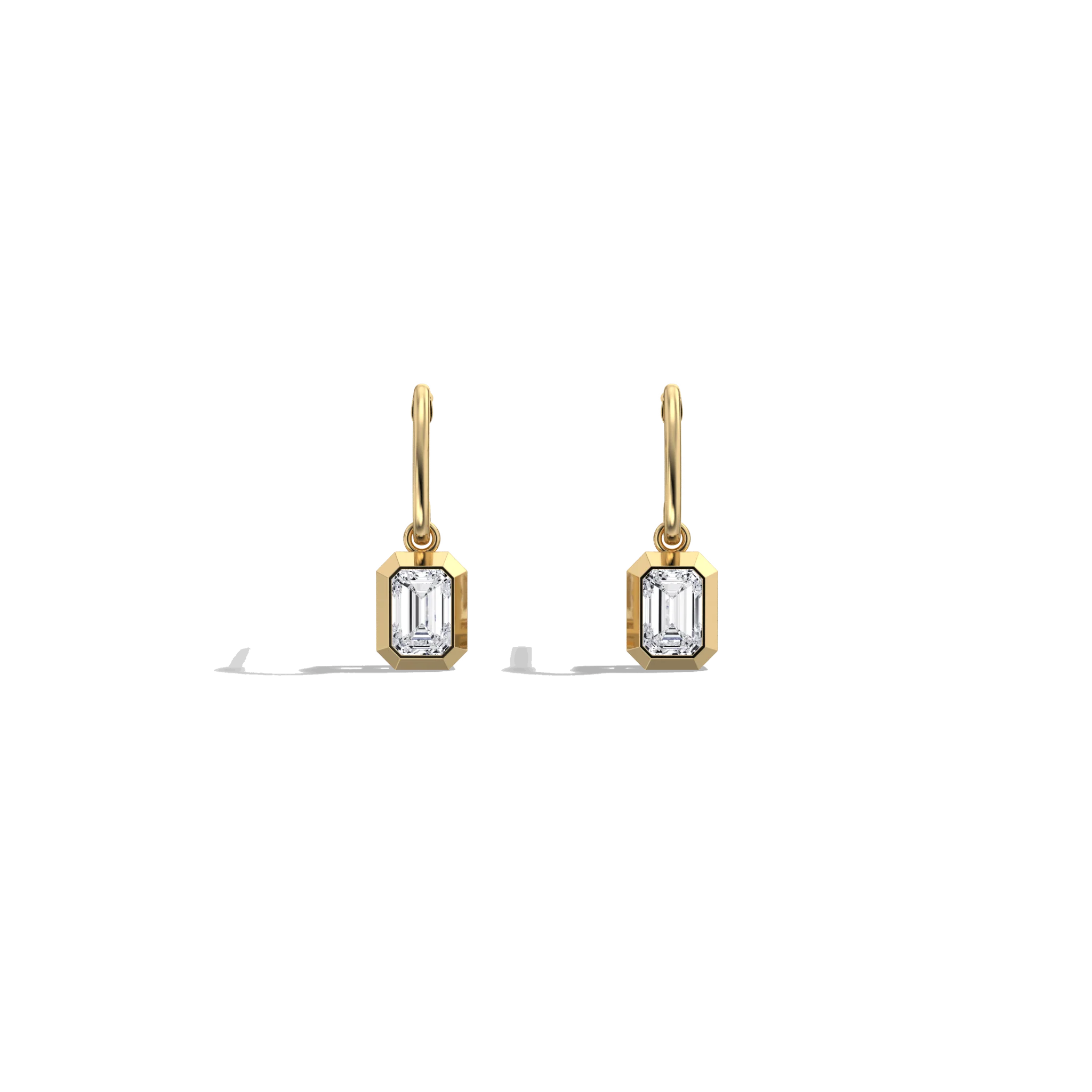 1CTW Emerald Cut Lab Grown Diamond Drop Earring - Image 5