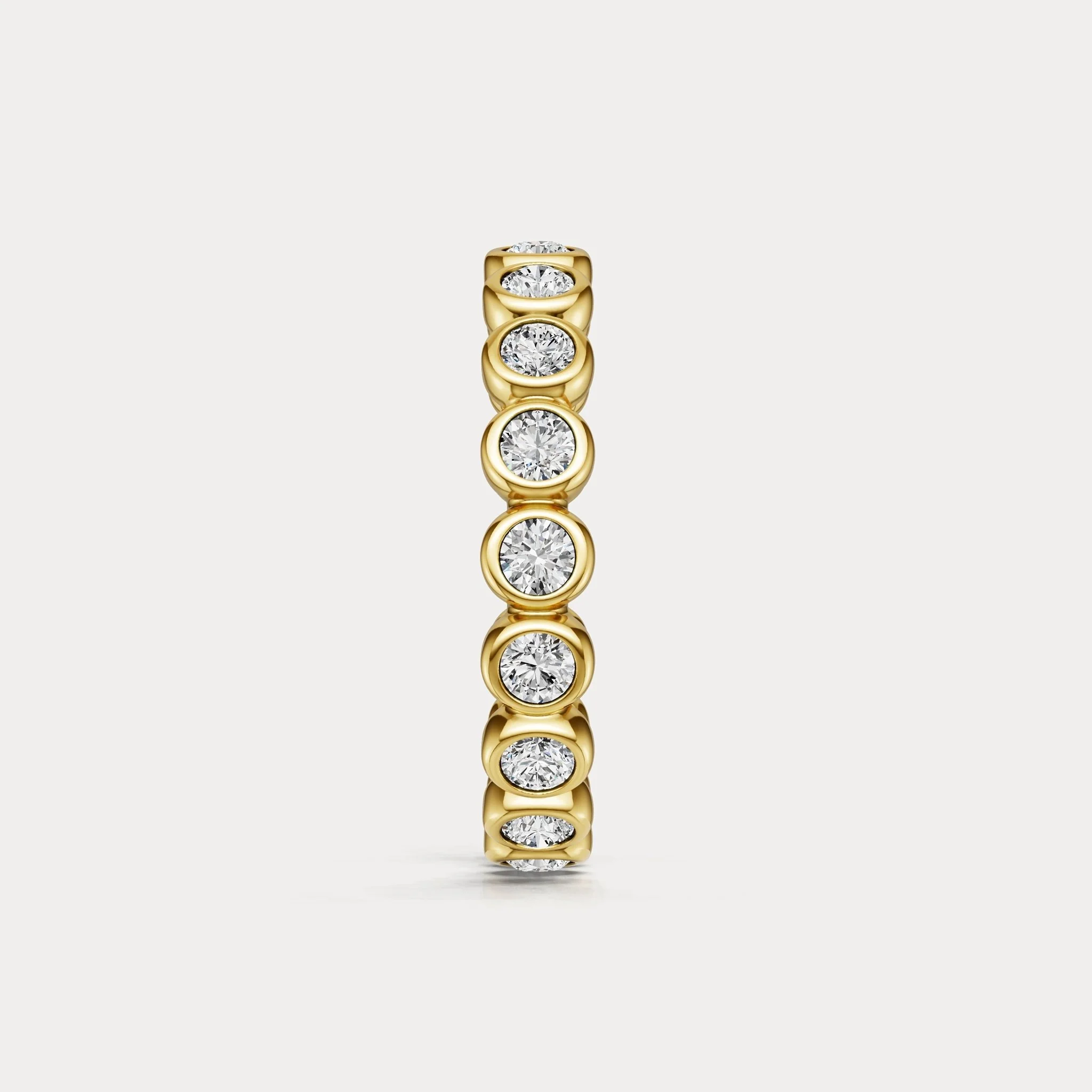 1CTW Round Lab-Grown Diamond Bezel-Set Eternity Band in Sterling Silver - Image 11