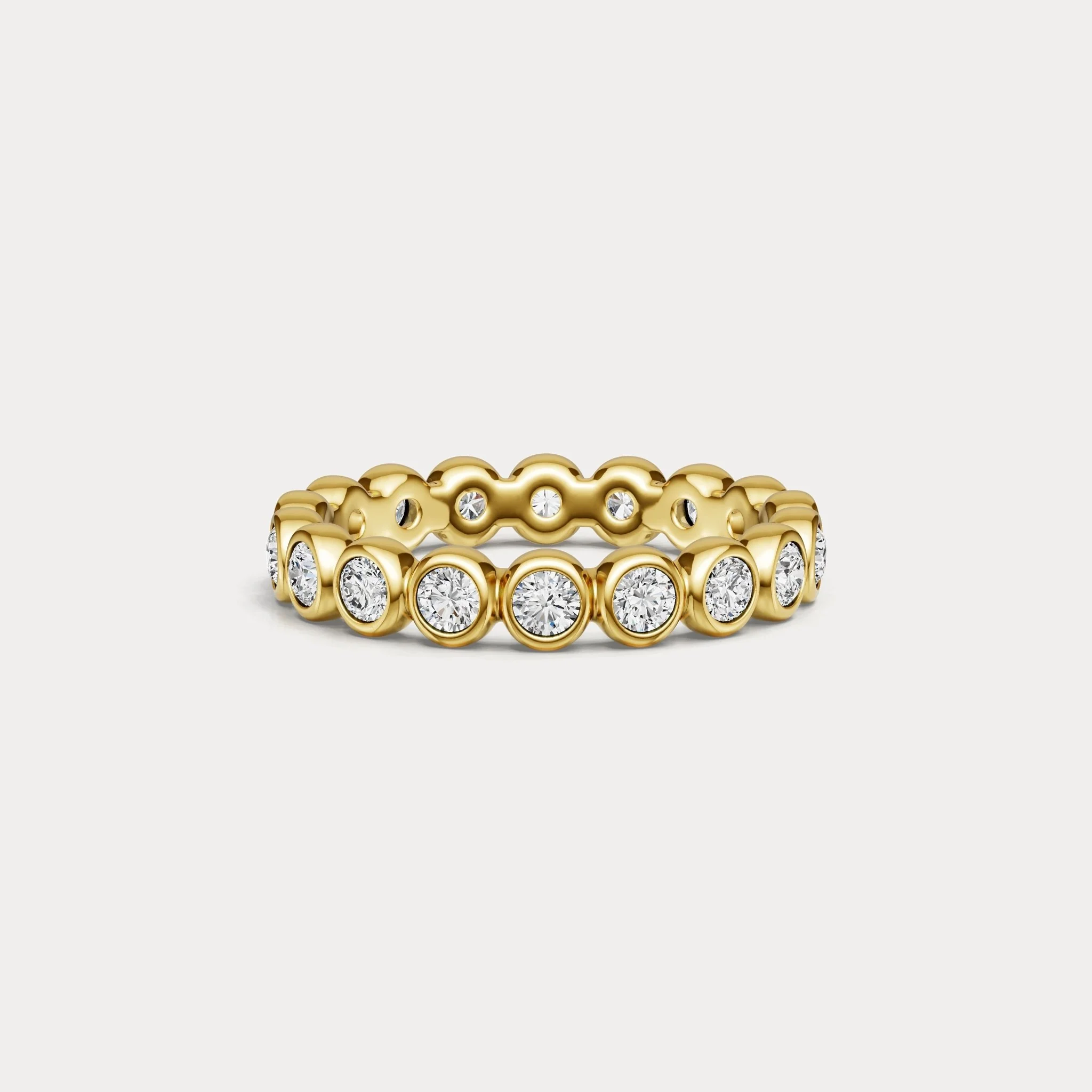 1CTW Round Lab-Grown Diamond Bezel-Set Eternity Band in Sterling Silver - Image 7