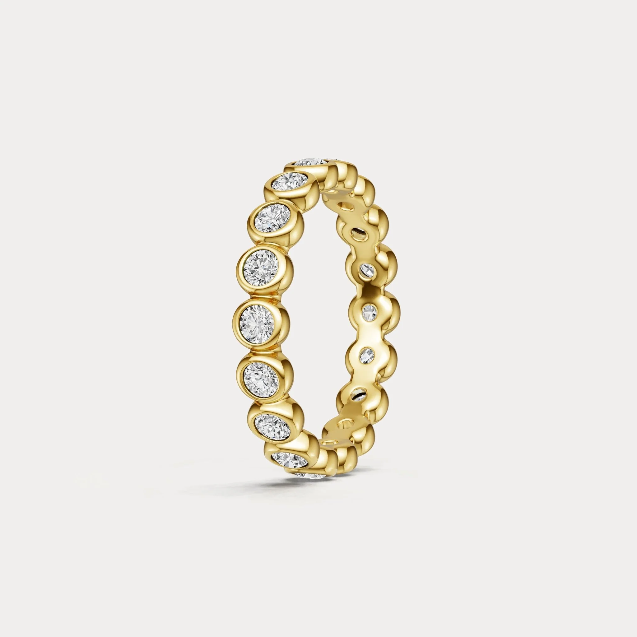 1CTW Round Lab-Grown Diamond Bezel-Set Eternity Band in Sterling Silver - Image 8