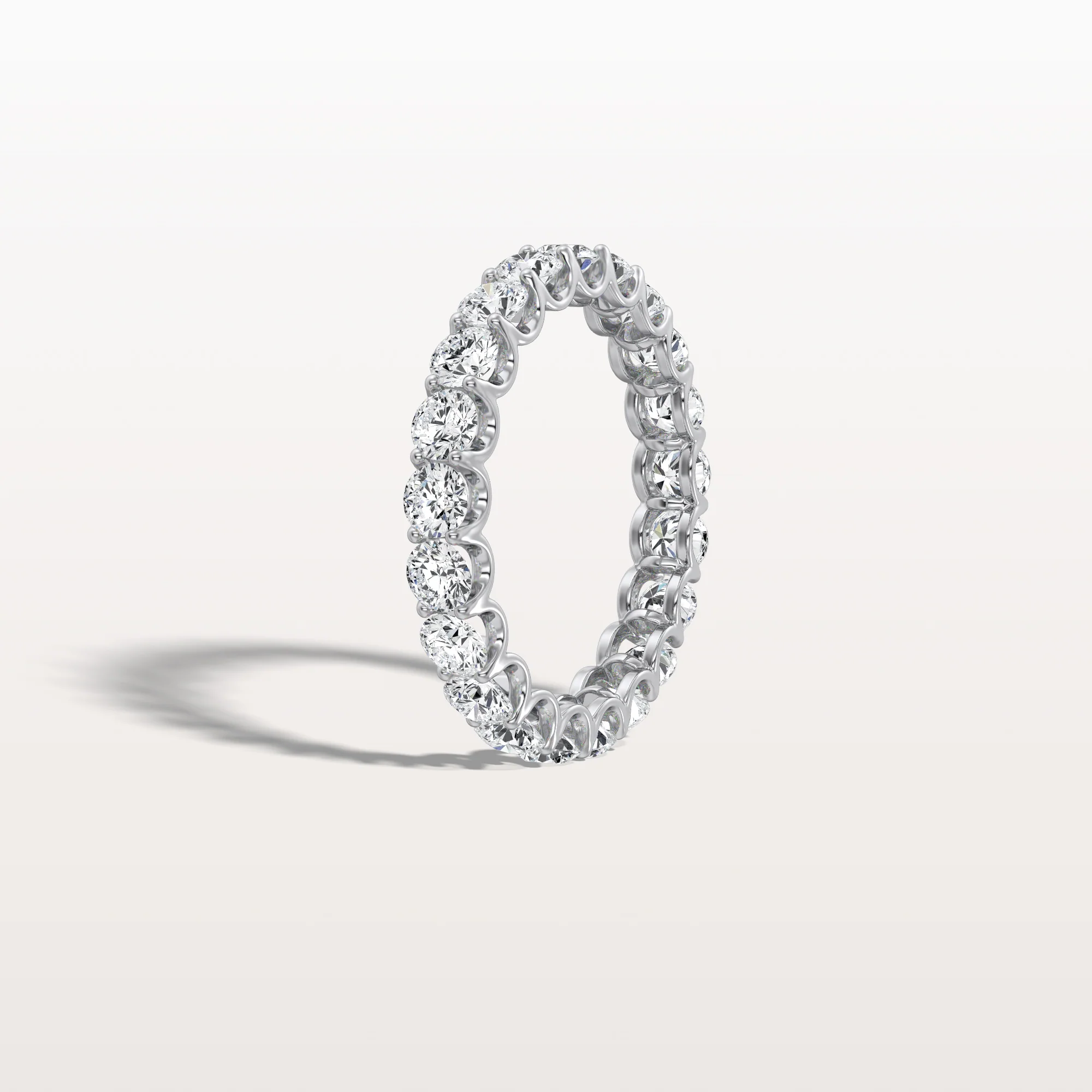 2.3CTW Lab Diamond U Prong Eternity Ring in 14K Solid Gold/Platinum - Image 15