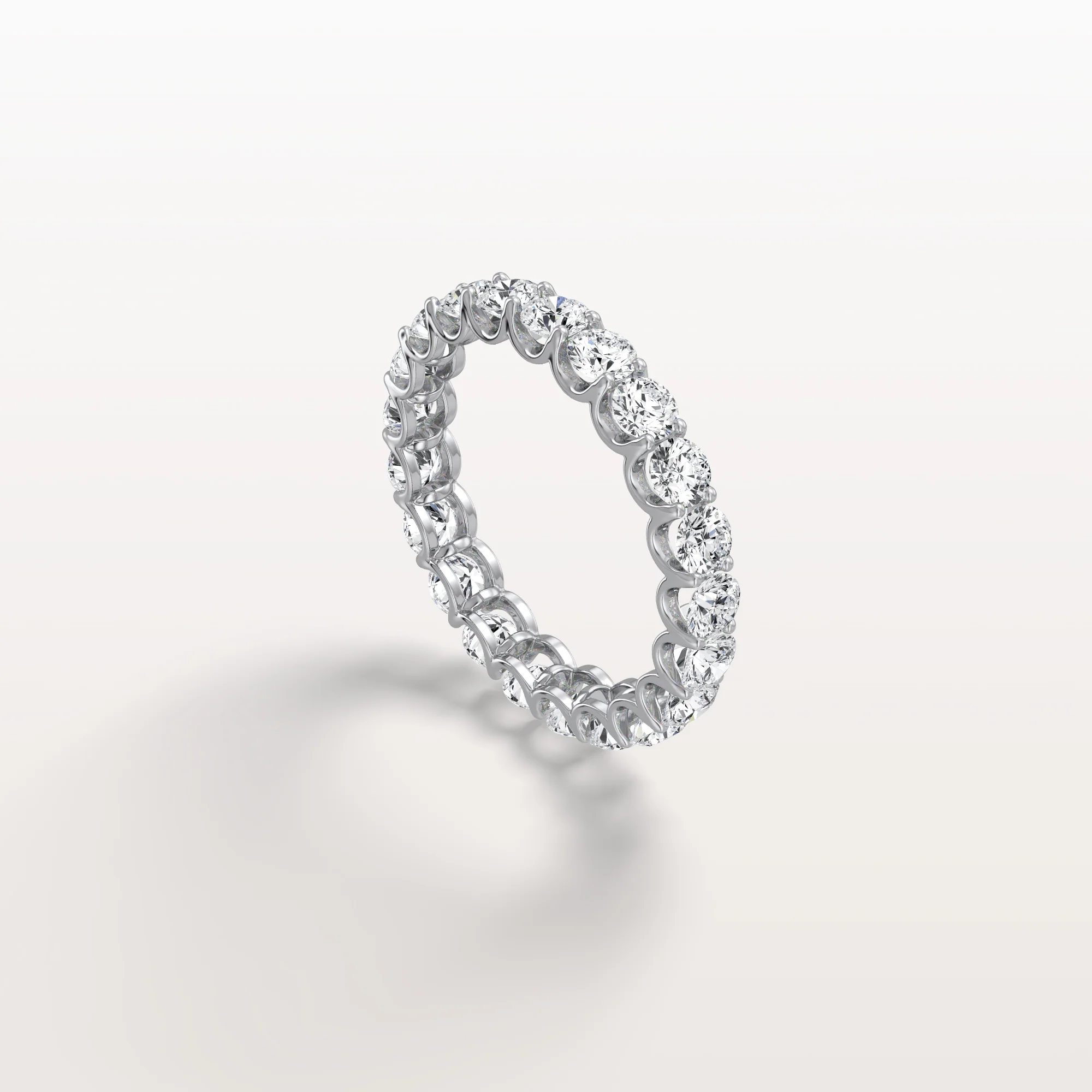 2.3CTW Lab Diamond U Prong Eternity Ring in 14K Solid Gold/Platinum - Image 26