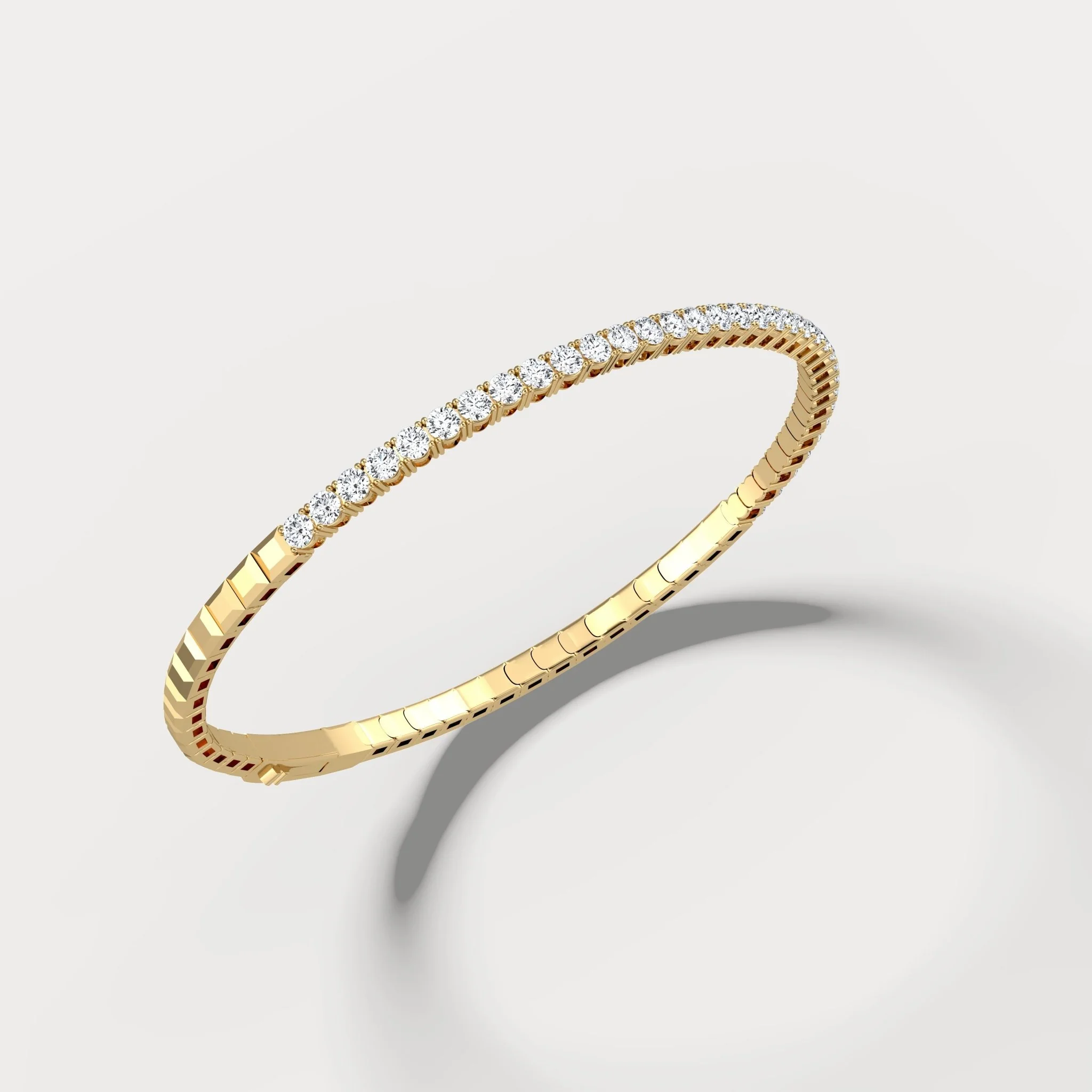 Moissanite Ice Cube Flexi Bangle in Sterling Silver - Image 8