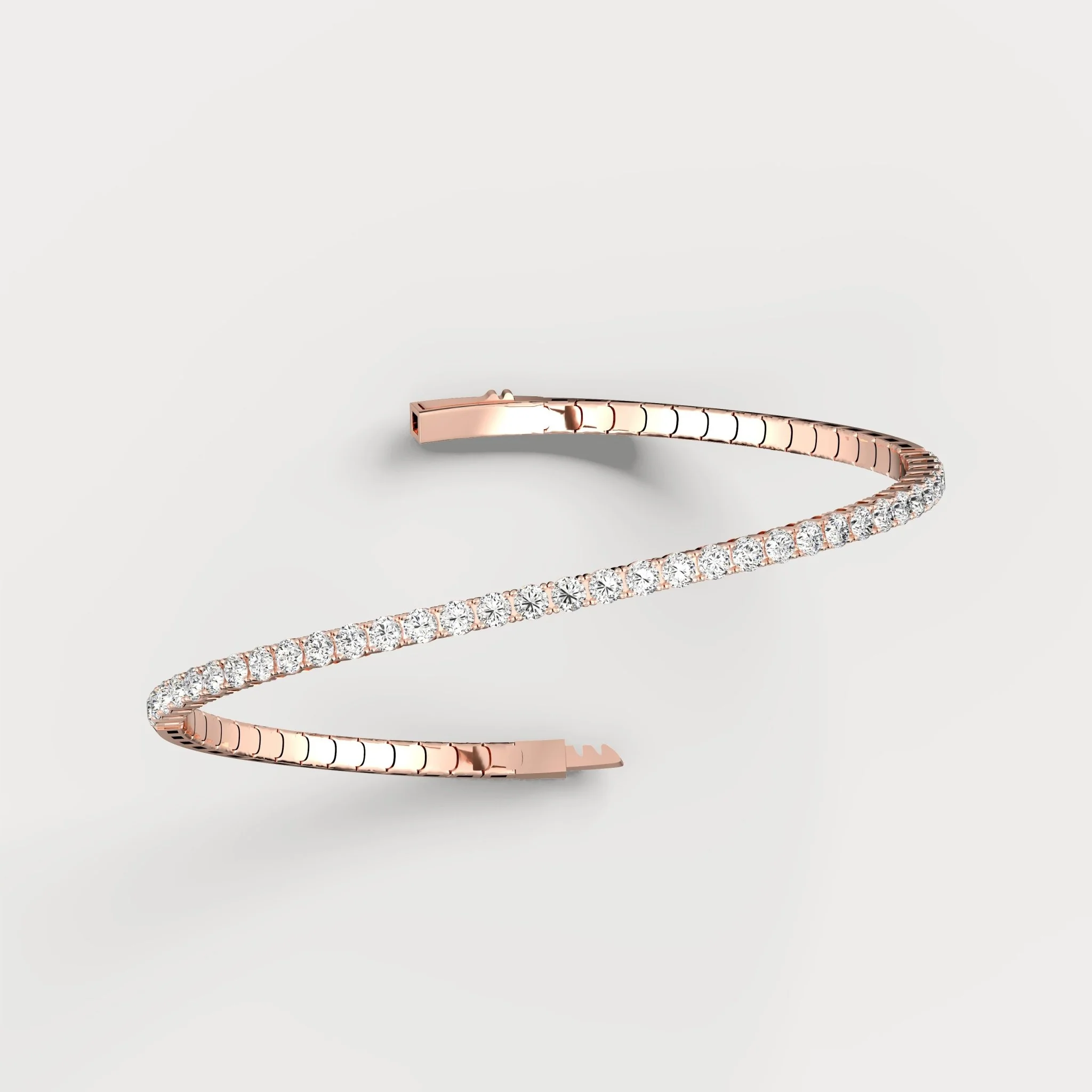2.4CTW Lab-grown Diamond Ice Cube Flexible Bracelet In 14K Solid Gold - Image 20