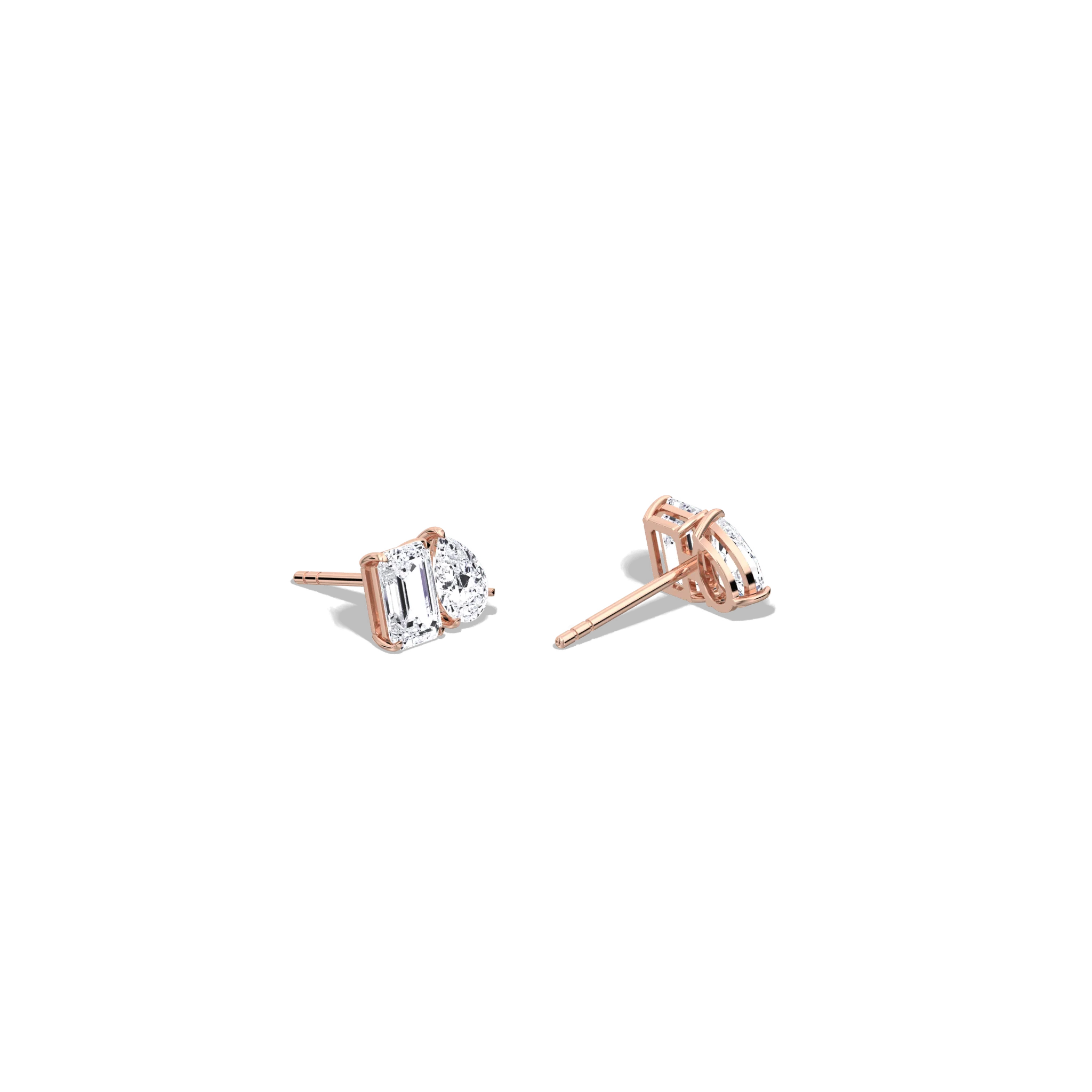 2.6CTW Lab Diamond Toi Et Moi Stud Earring in 14K Solid Gold/Platinum - Image 18