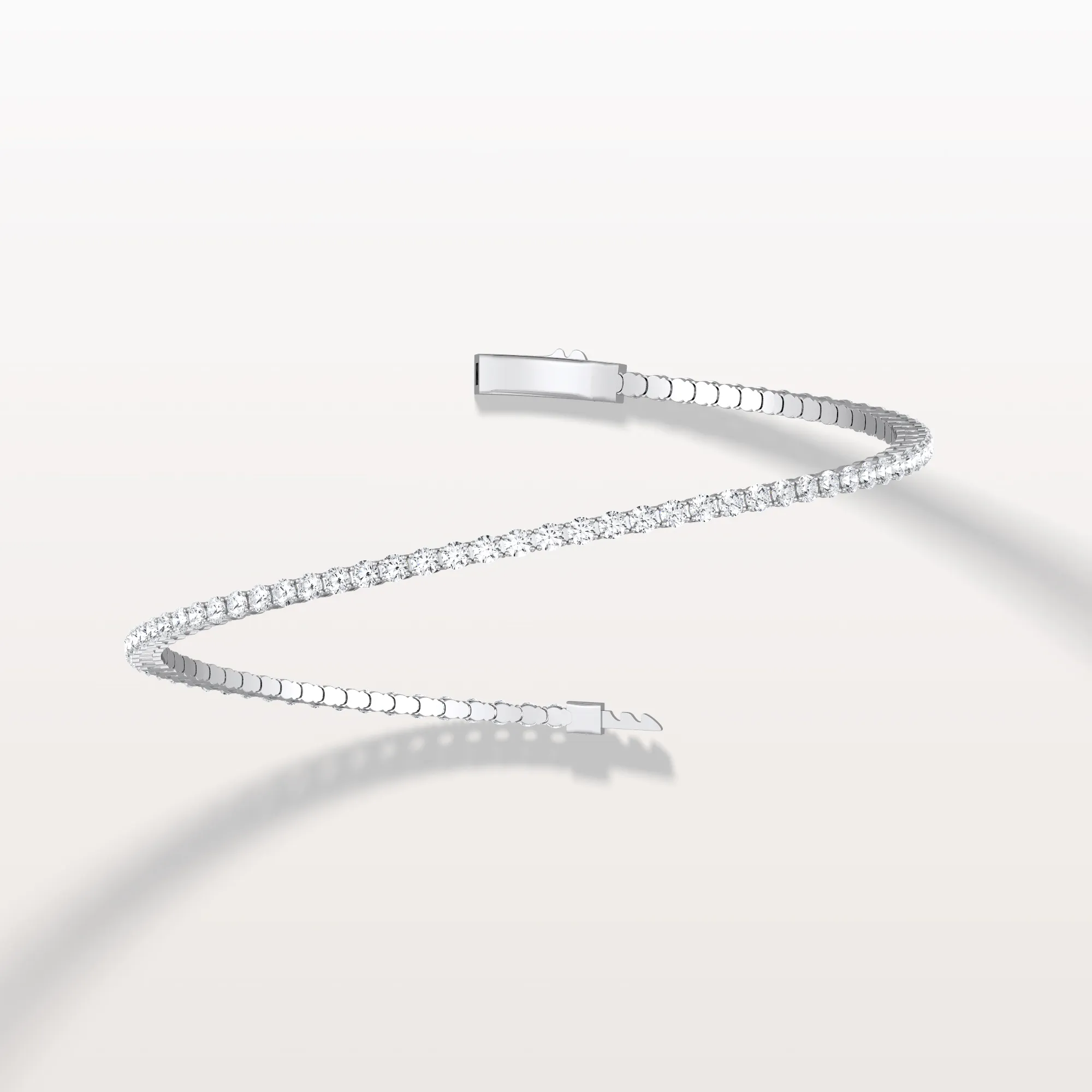 2.78CTW Lab Grown Diamond Flexible Bangle Bracelet - Image 4