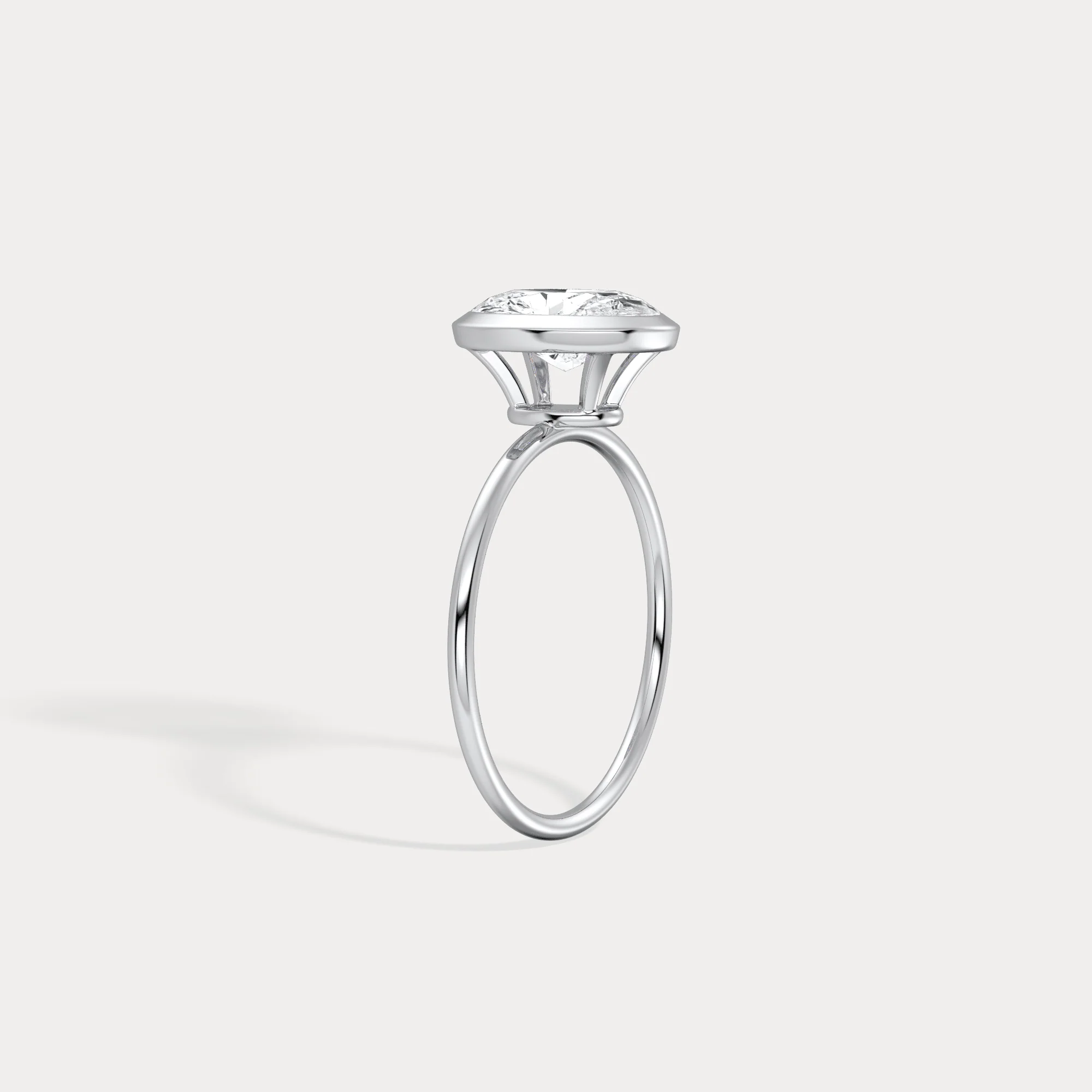 Sophia丨2CT Oval Cut Lab-Grown Diamond Bezel Engagement Ring in 14K Gold/Platinum - Image 13