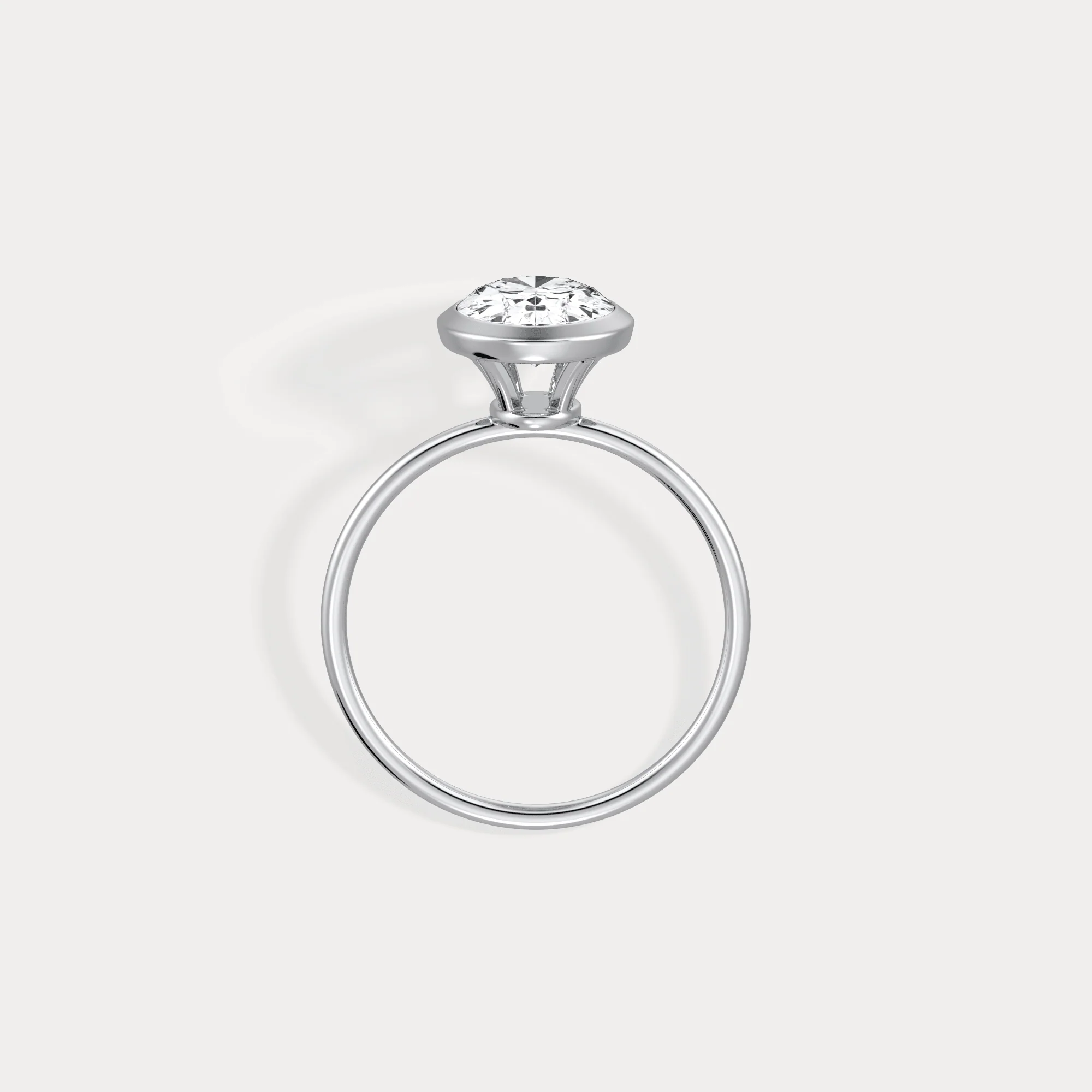 Sophia丨2CT Oval Cut Lab-Grown Diamond Bezel Engagement Ring in 14K Gold/Platinum - Image 16