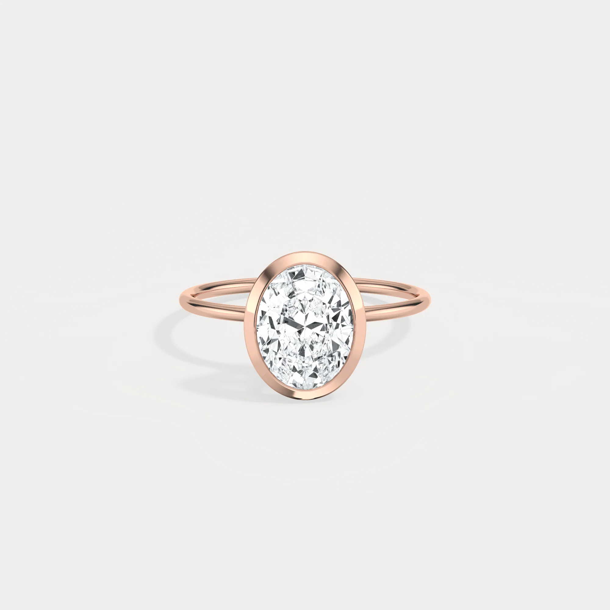 Sophia丨2CT Oval Cut Lab-Grown Diamond Bezel Engagement Ring in 14K Gold/Platinum - Image 18