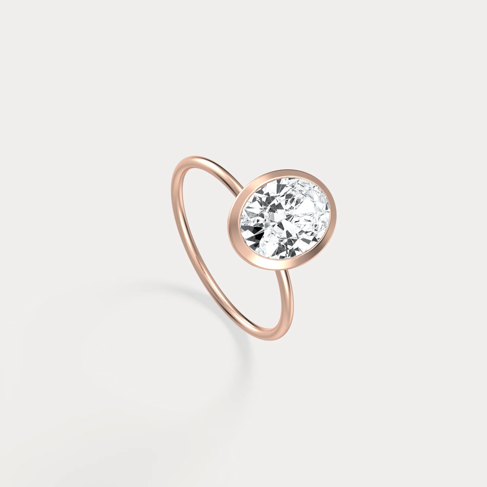 Sophia丨2CT Oval Cut Lab-Grown Diamond Bezel Engagement Ring in 14K Gold/Platinum - Image 22