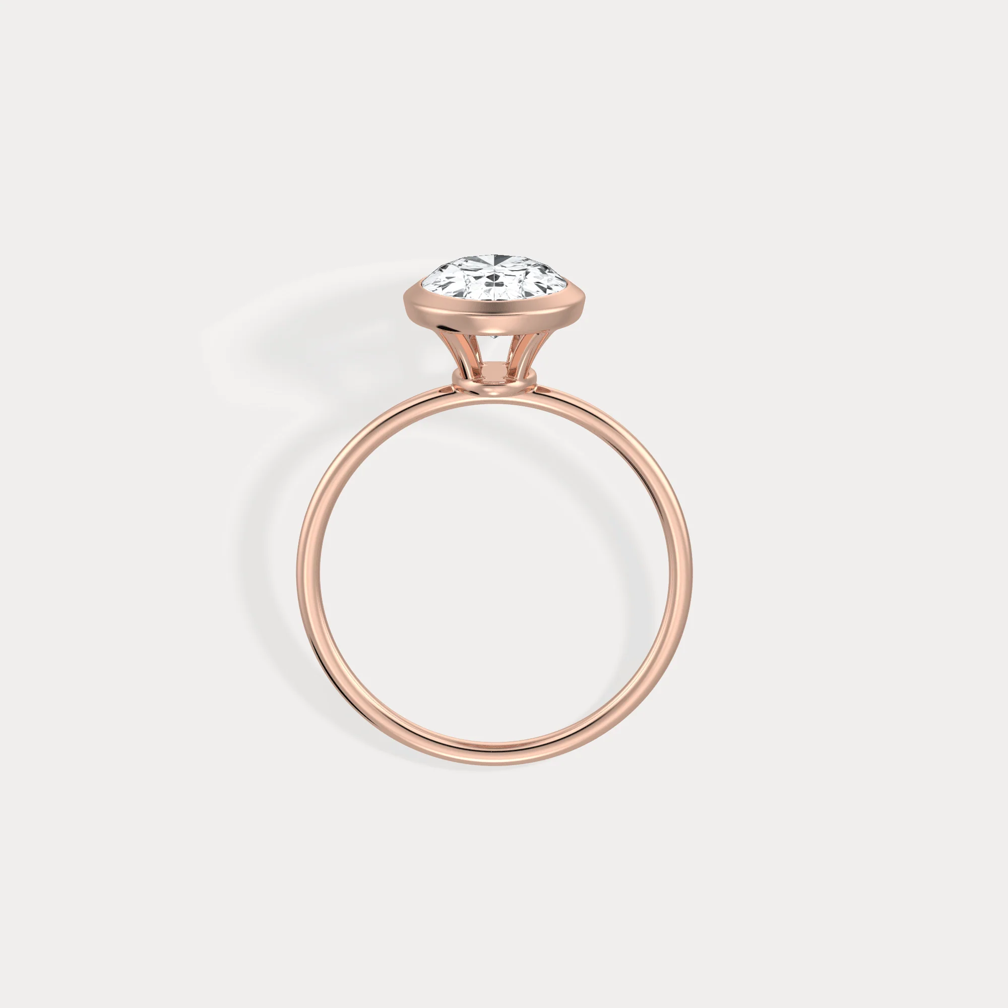 Sophia丨2CT Oval Cut Lab-Grown Diamond Bezel Engagement Ring in 14K Gold/Platinum - Image 24