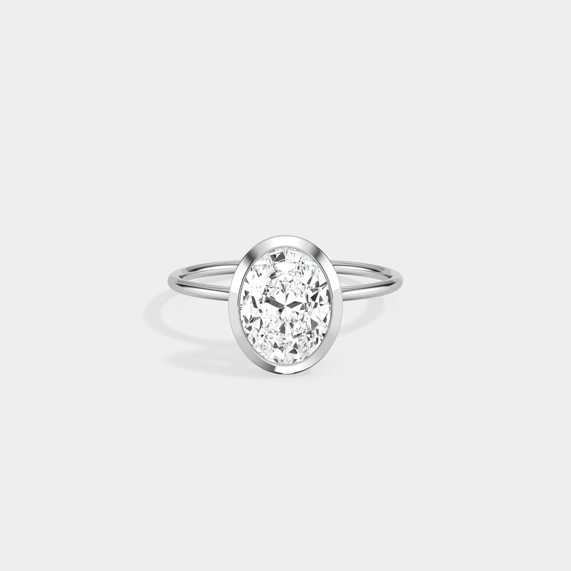 Sophia丨2CT Oval Cut Lab-Grown Diamond Bezel Engagement Ring in 14K Gold/Platinum - Image 26