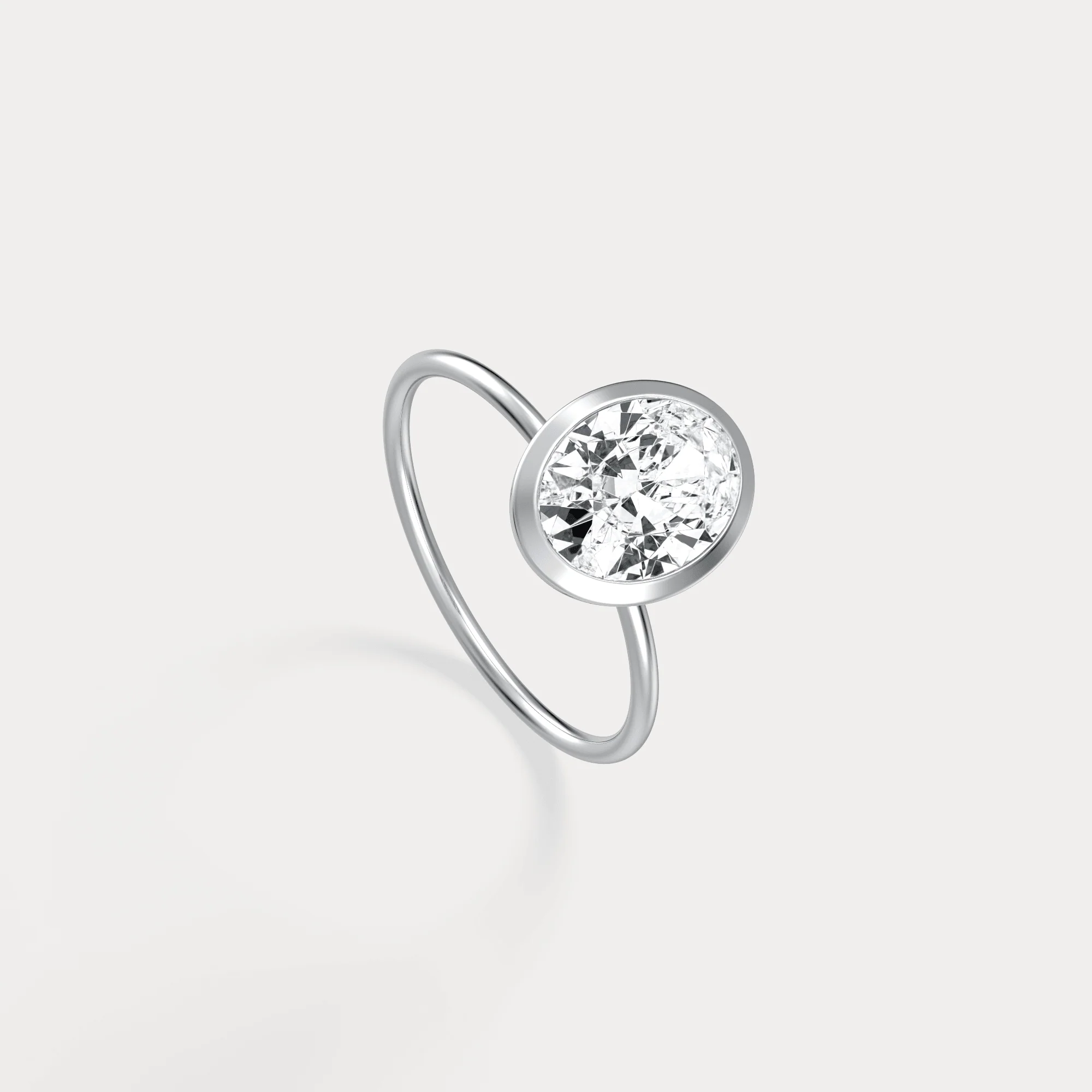 Sophia丨2CT Oval Cut Lab-Grown Diamond Bezel Engagement Ring in 14K Gold/Platinum - Image 30