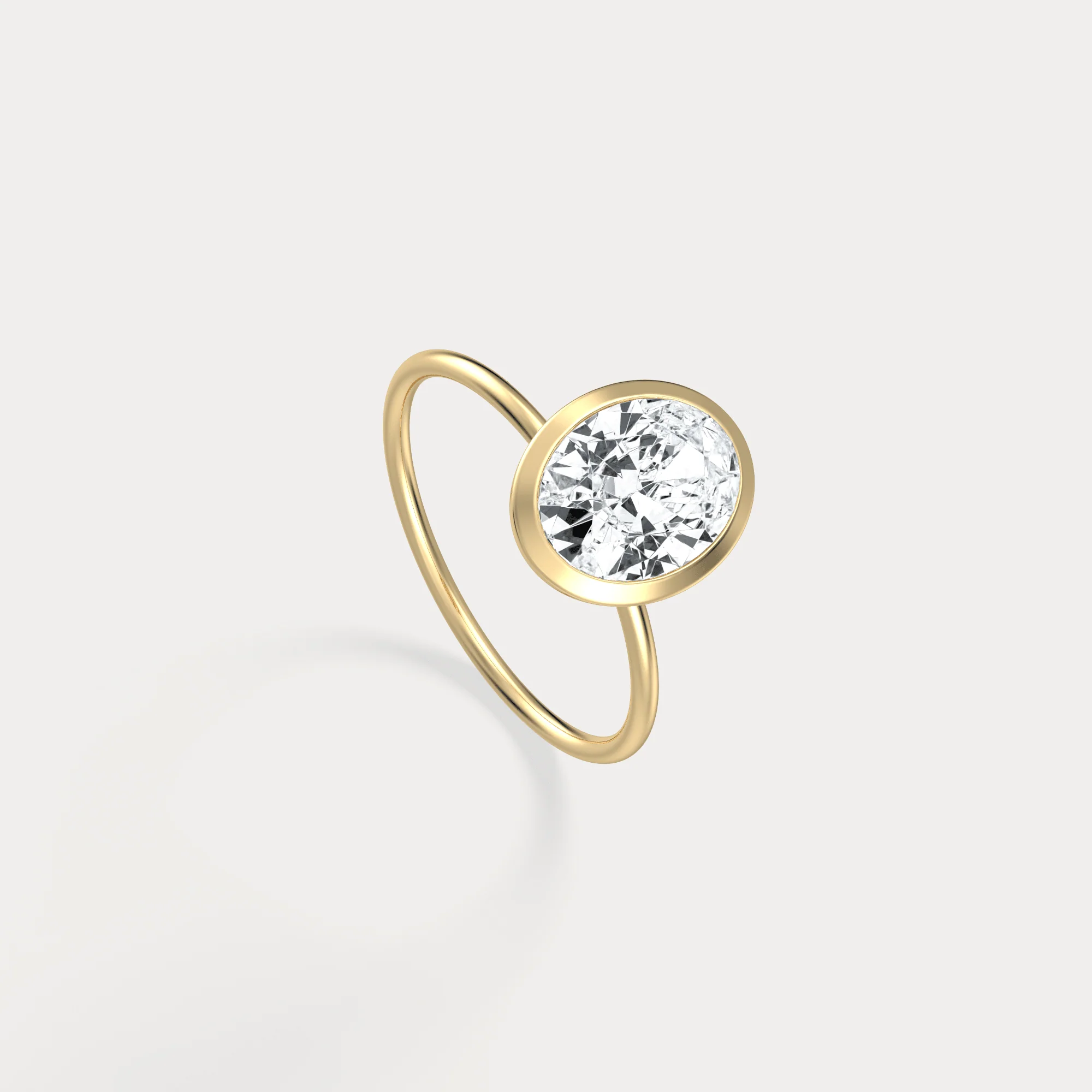 Sophia丨2CT Oval Cut Lab-Grown Diamond Bezel Engagement Ring in 14K Gold/Platinum - Image 5