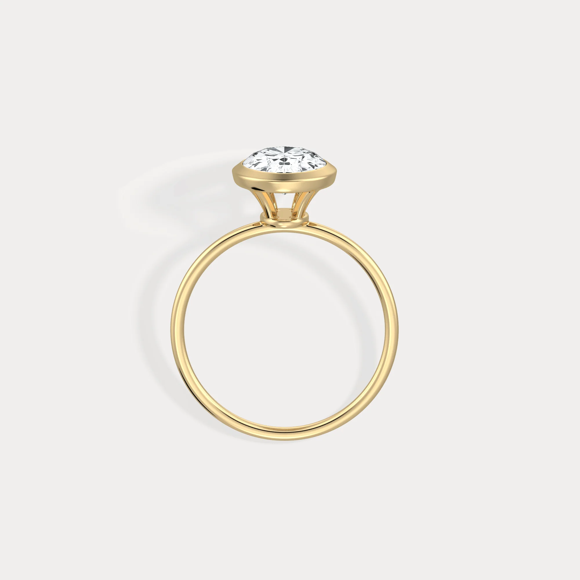 Sophia丨2CT Oval Cut Lab-Grown Diamond Bezel Engagement Ring in 14K Gold/Platinum - Image 7