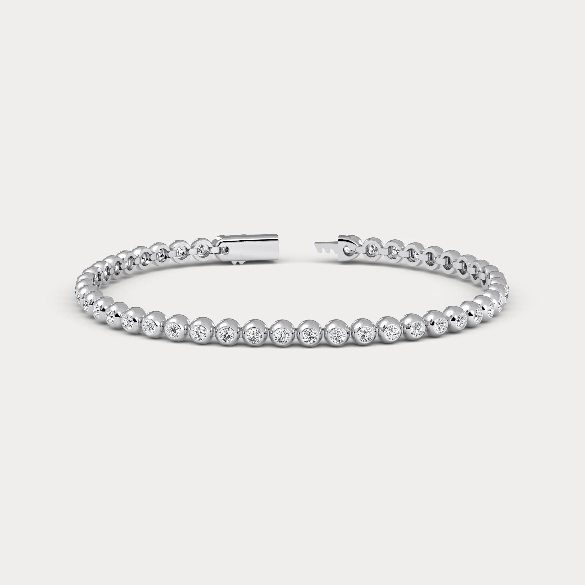 2 CTW Bezel Set Lab-Grown Diamond Tennis Bracelet in Sterling Silver