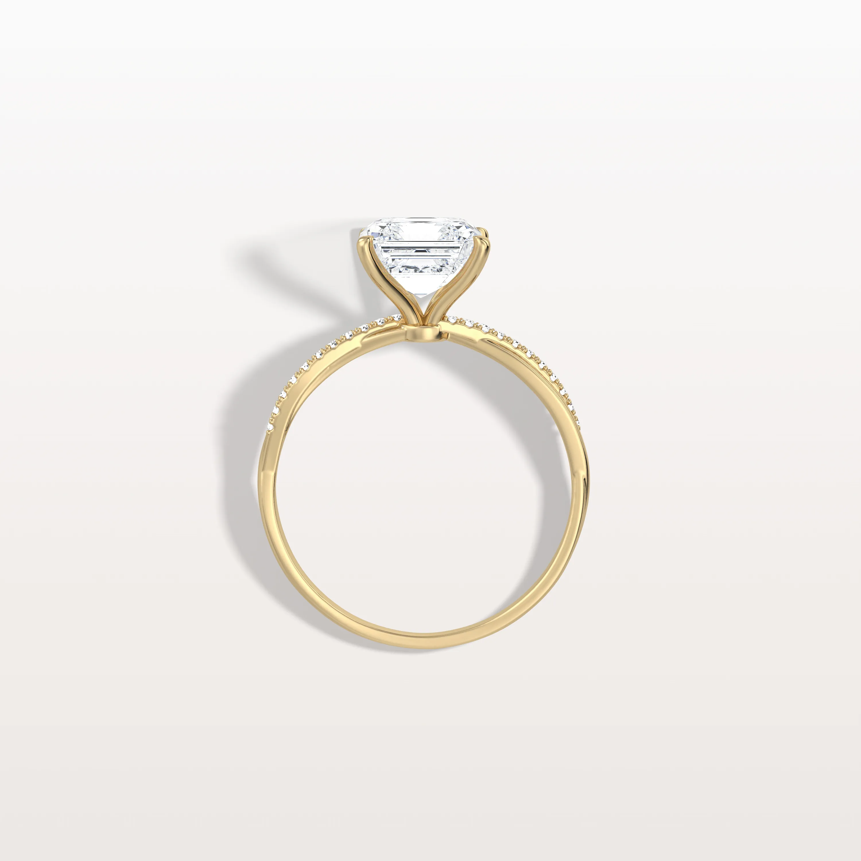 Nova丨2CT Asscher Cut Lab Diamond Twisted Engagement Ring In Solid Gold/Platinum - Image 5