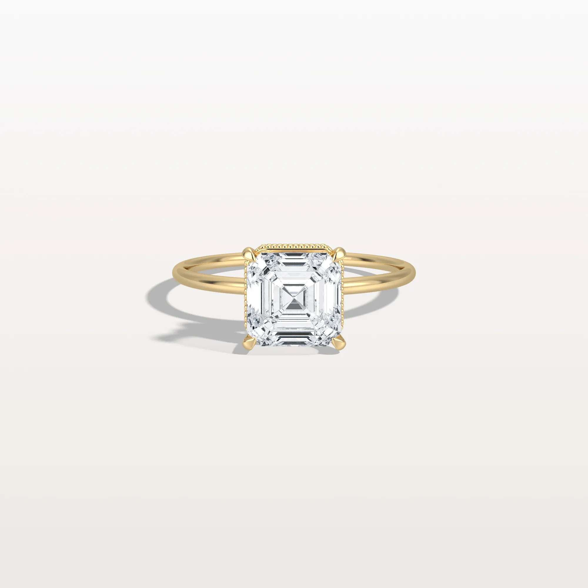 Rhea丨2CT Asscher Cut Lab Grown Diamond Ring With Basket Setting