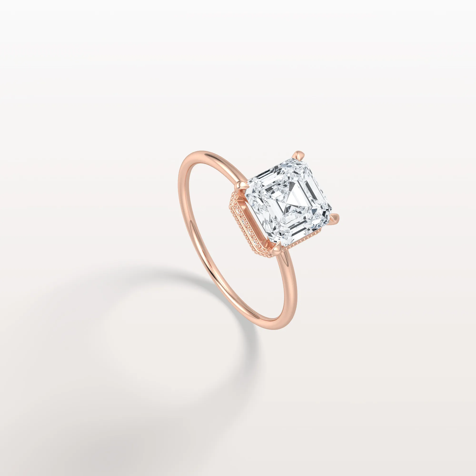 Rhea丨2CT Asscher Cut Lab Grown Diamond Ring With Basket Setting - Image 19