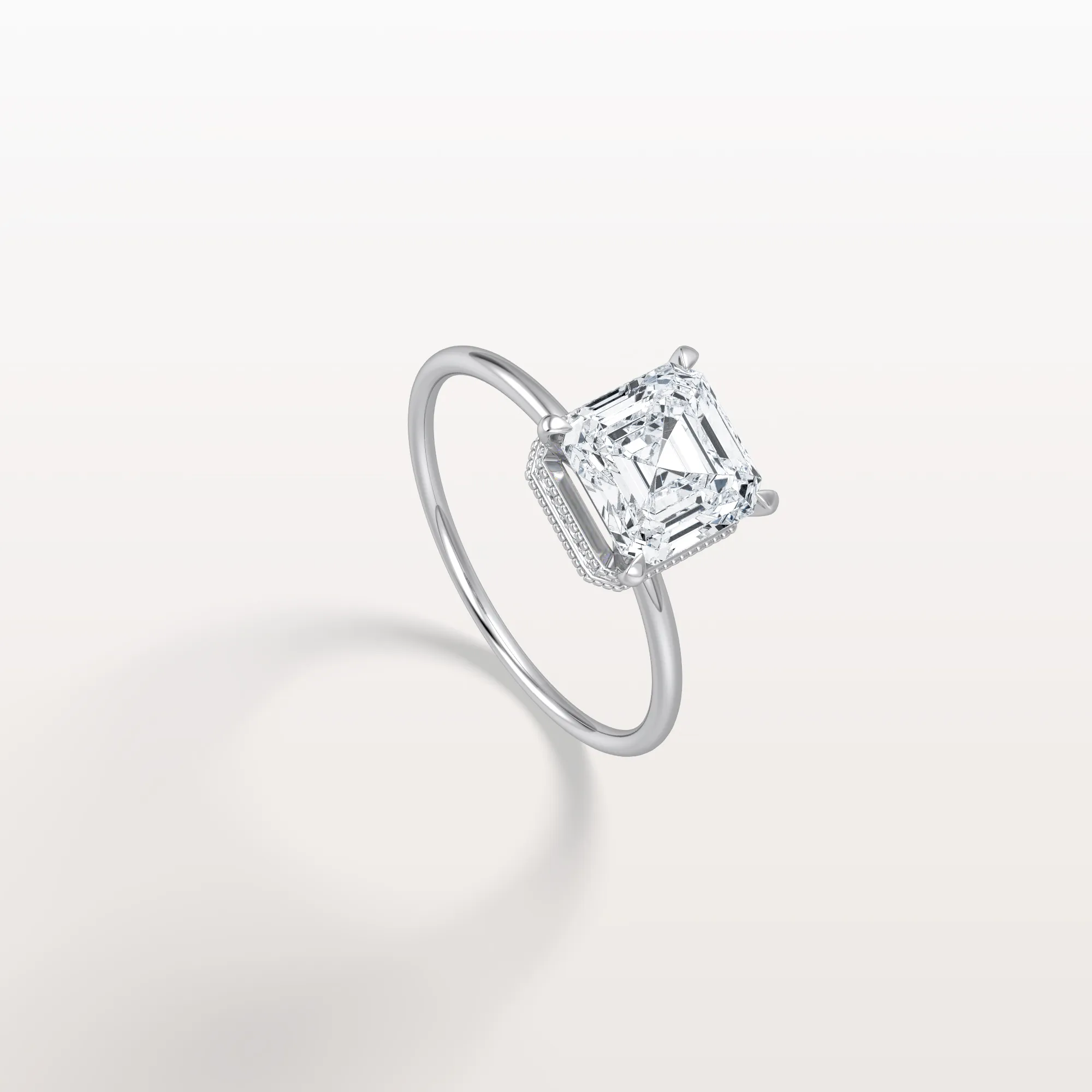 Rhea丨2CT Asscher Cut Lab Grown Diamond Ring With Basket Setting - Image 26