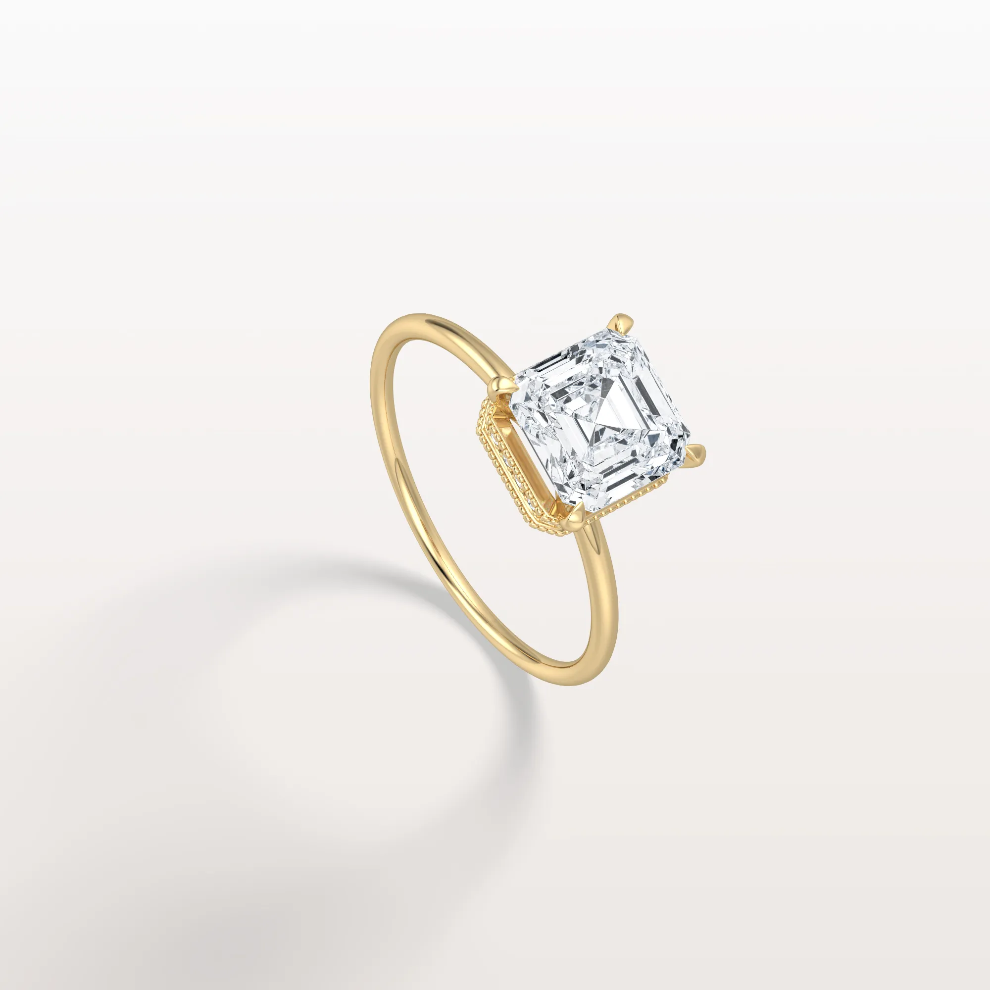 Rhea丨2CT Asscher Cut Lab Grown Diamond Ring With Basket Setting - Image 4