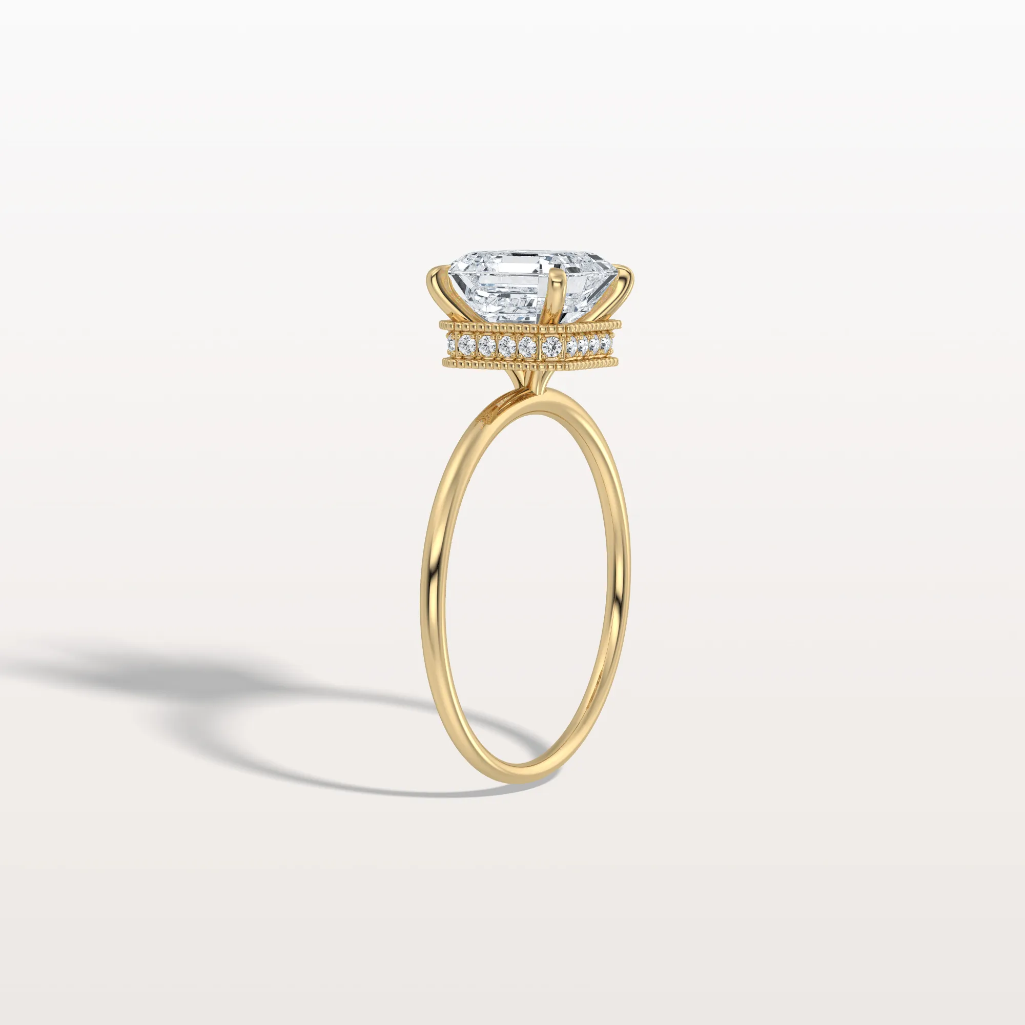 Rhea丨2CT Asscher Cut Lab Grown Diamond Ring With Basket Setting - Image 6