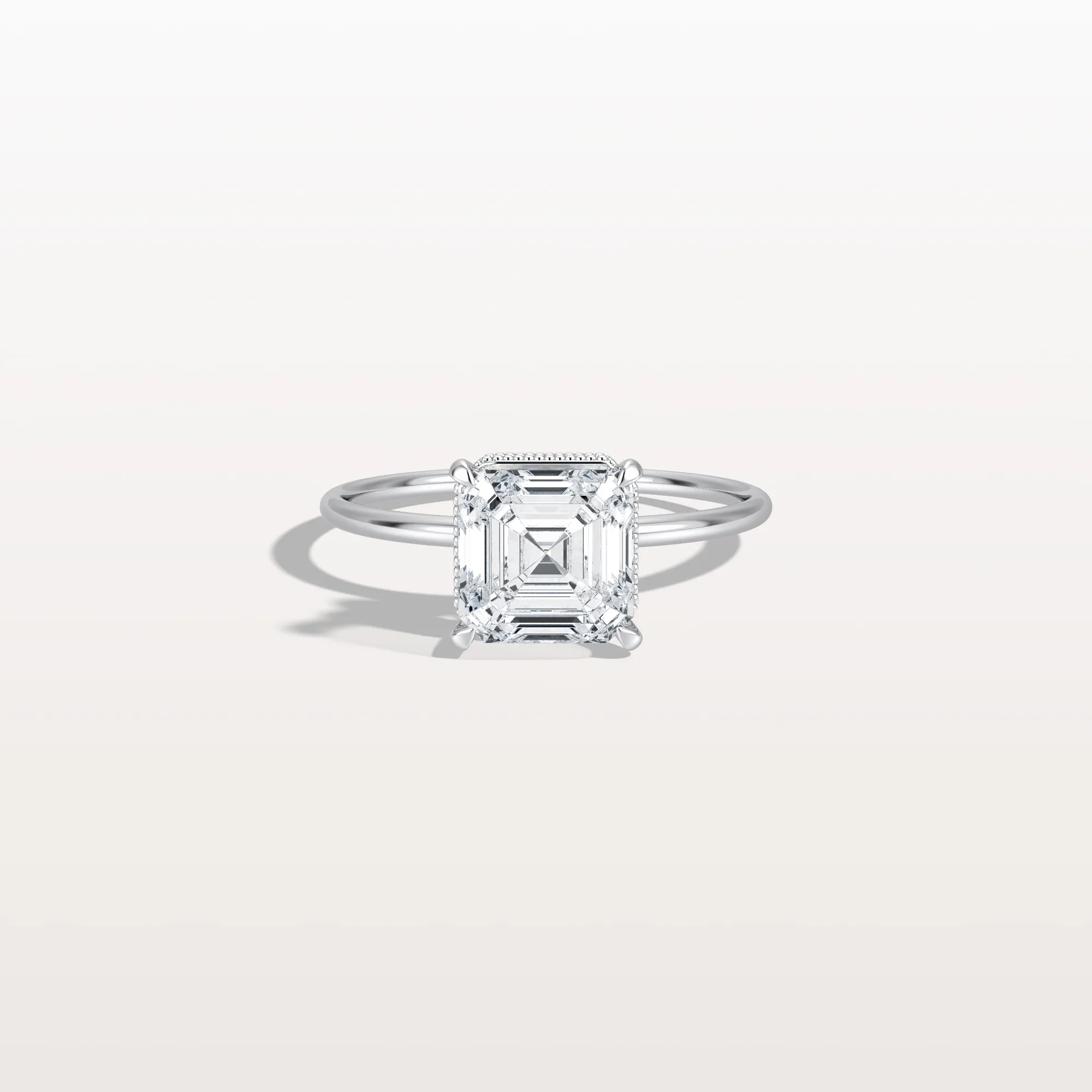 Rhea丨2CT Asscher Cut Lab Grown Diamond Ring With Basket Setting - Image 9