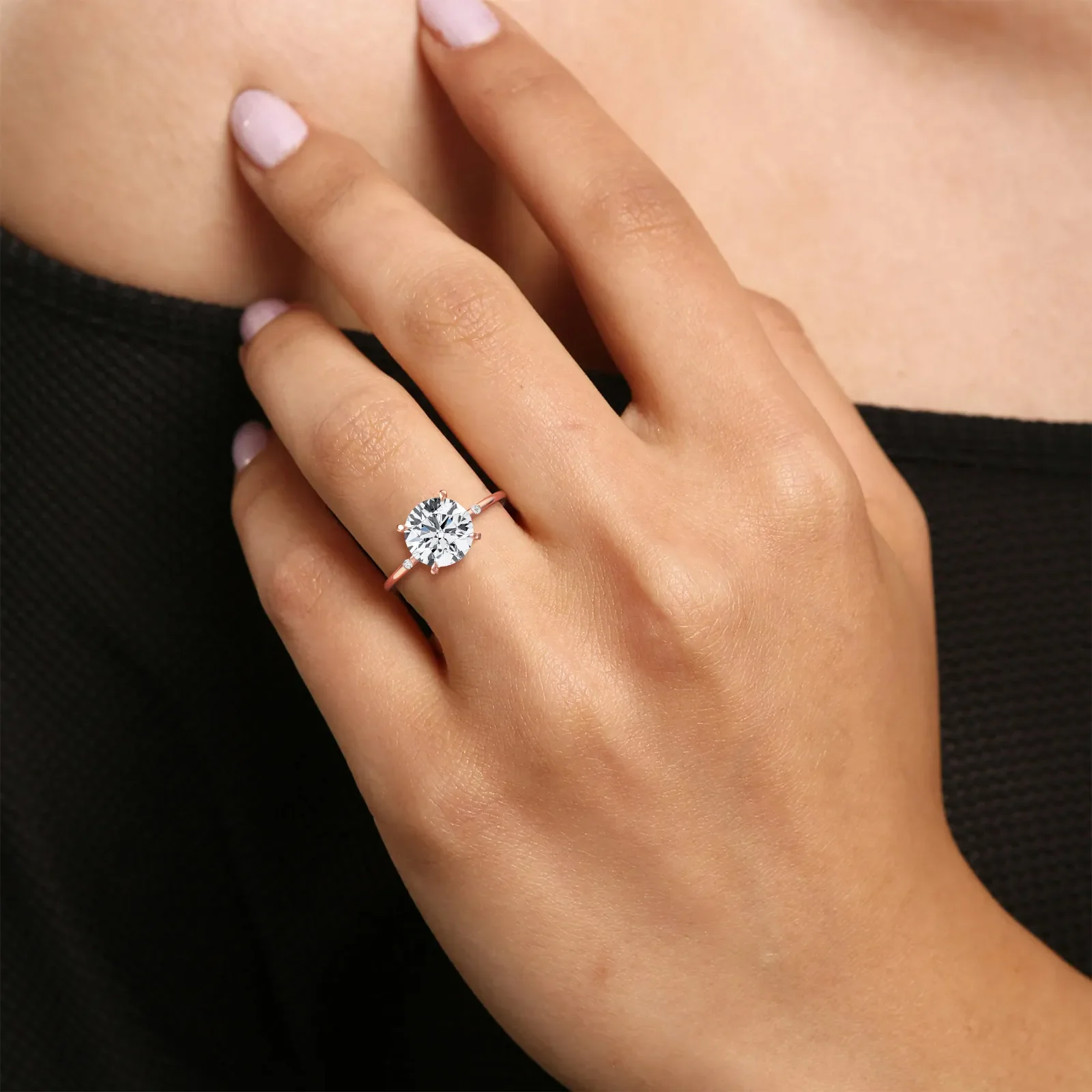 Noelle丨2CT Hidden Halo Lab Diamond Engagement Ring With Side Accents - Image 18