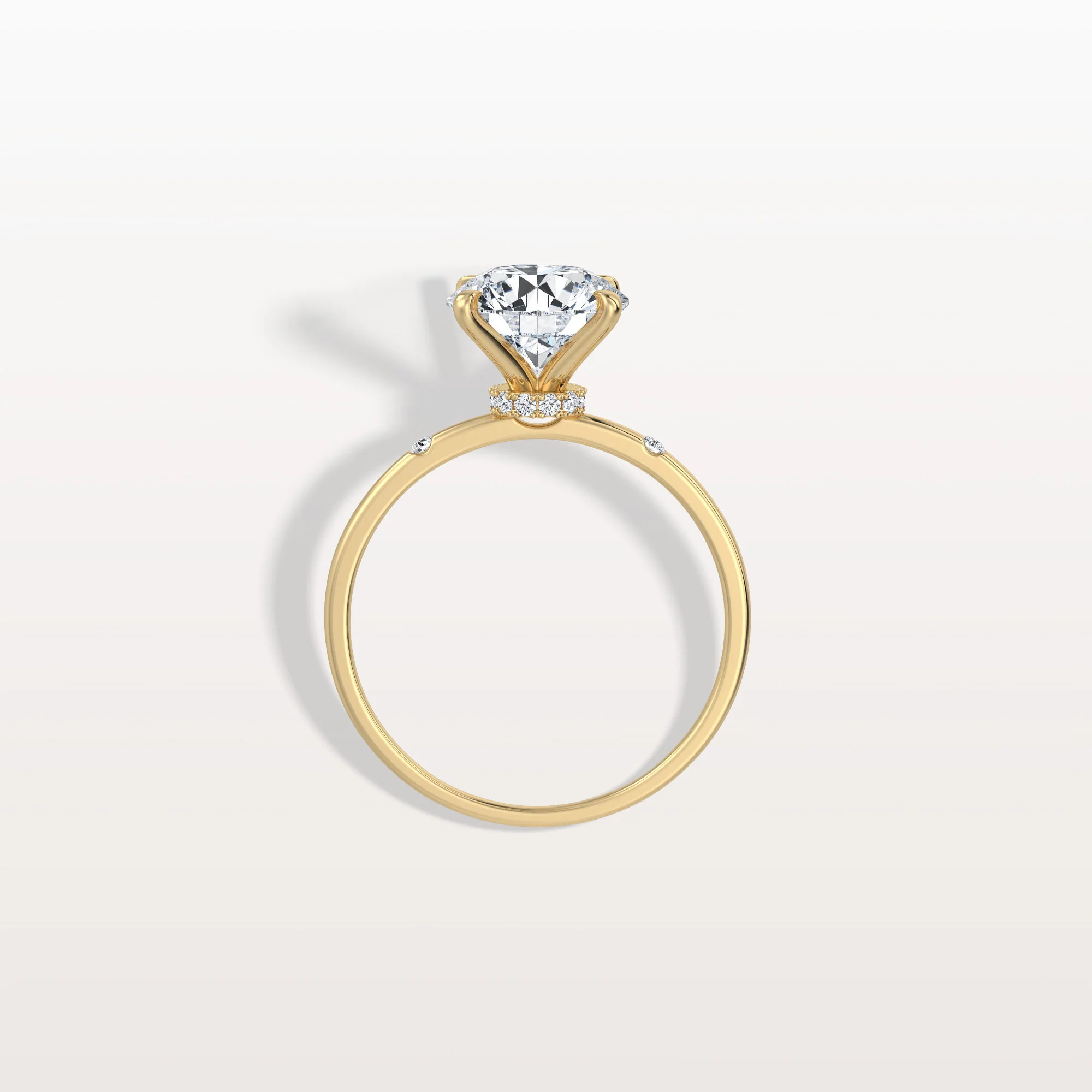 Noelle丨2CT Hidden Halo Lab Diamond Engagement Ring With Side Accents - Image 5