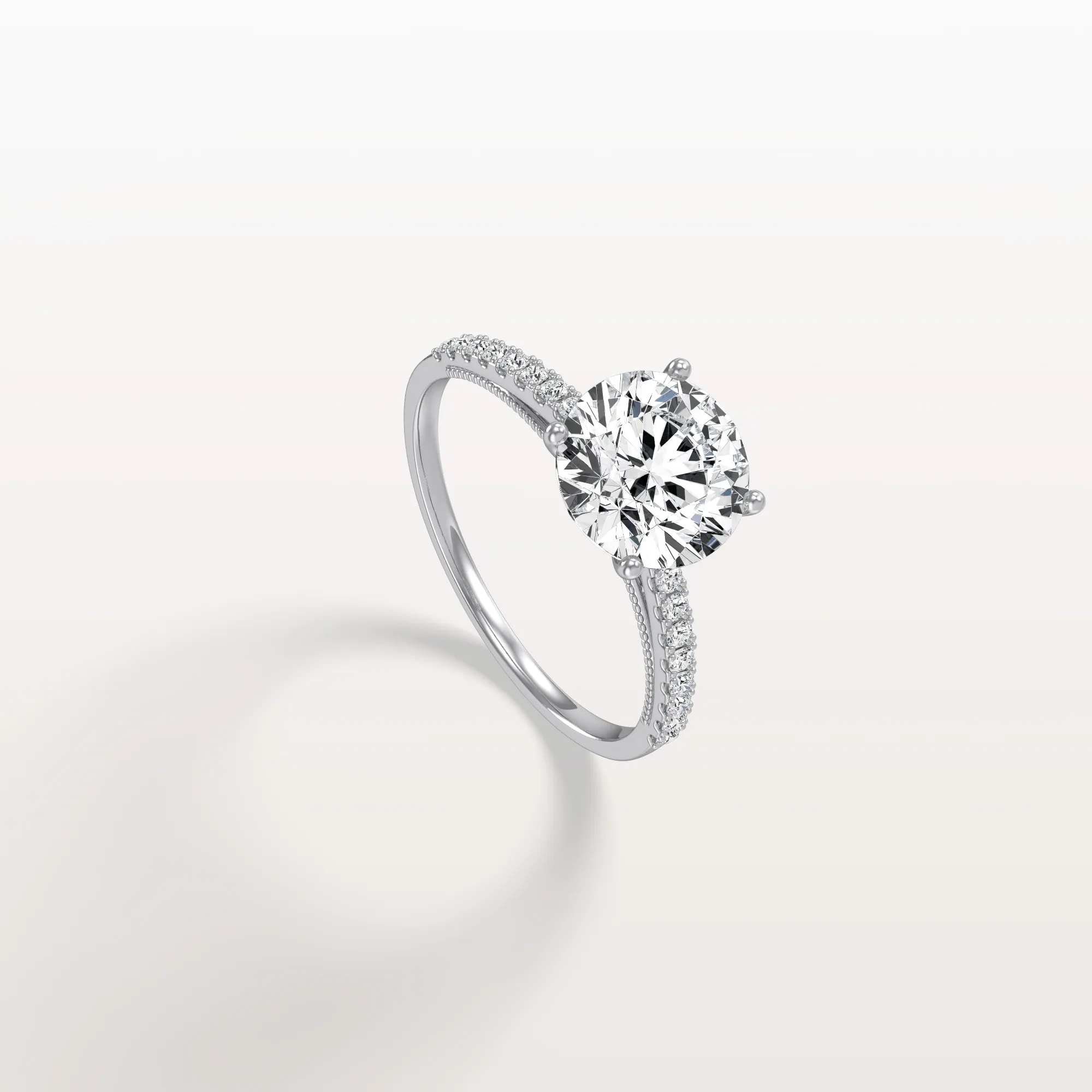 Kaia丨2CT Lab Diamond Pave Hidden Halo Ring-Cathedral Ring - Image 14
