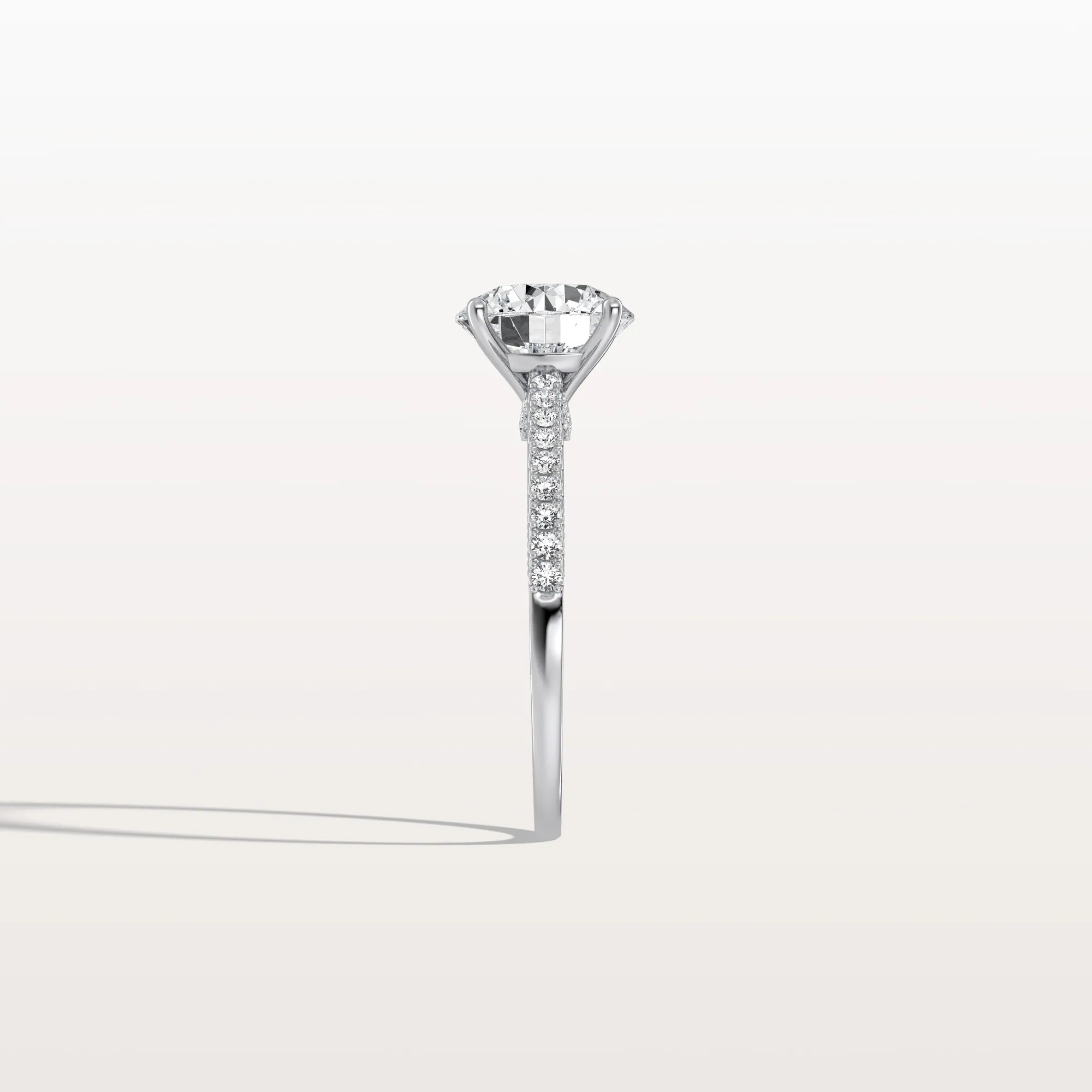 Kaia丨2CT Lab Diamond Pave Hidden Halo Ring-Cathedral Ring - Image 15