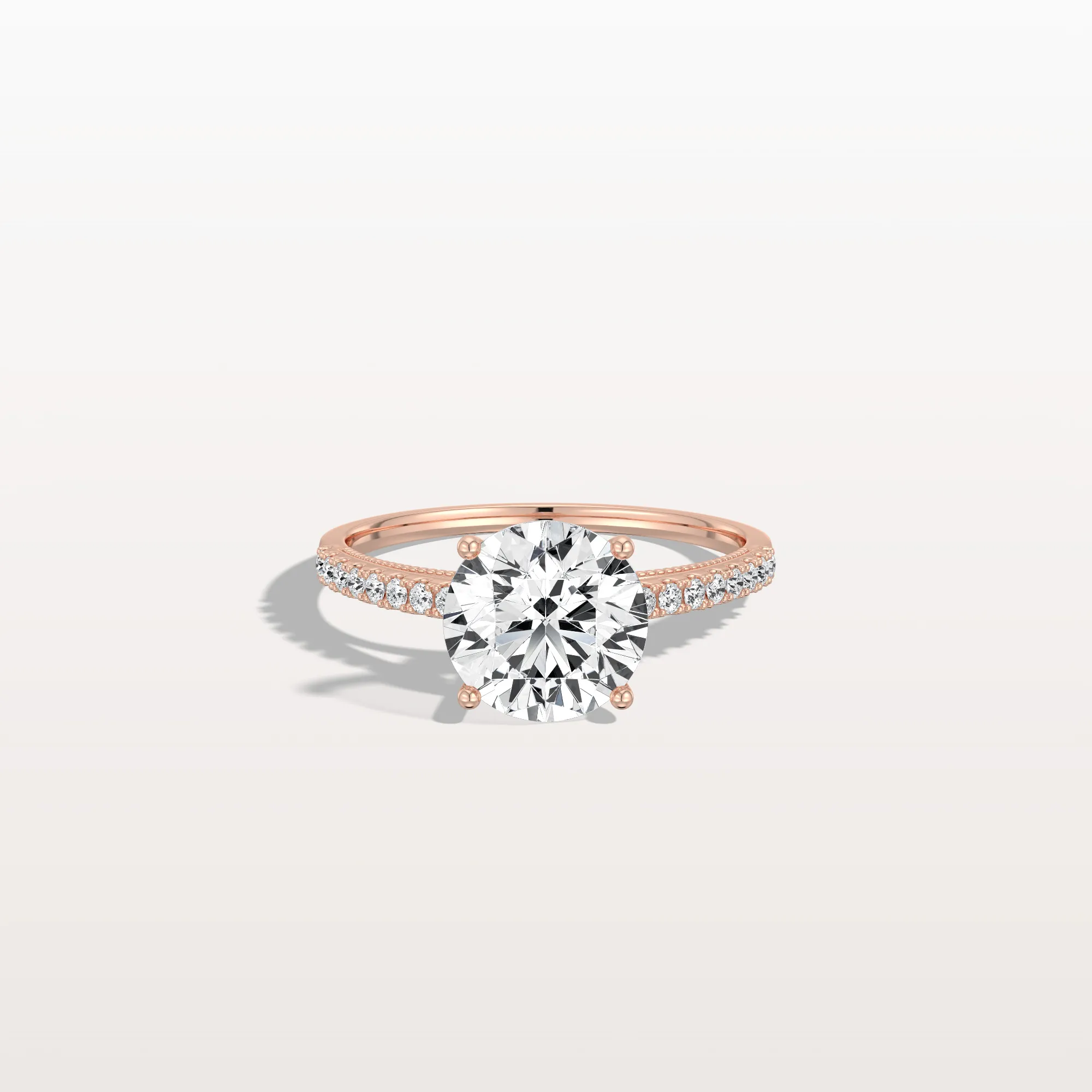 Kaia丨2CT Lab Diamond Pave Hidden Halo Ring-Cathedral Ring - Image 16