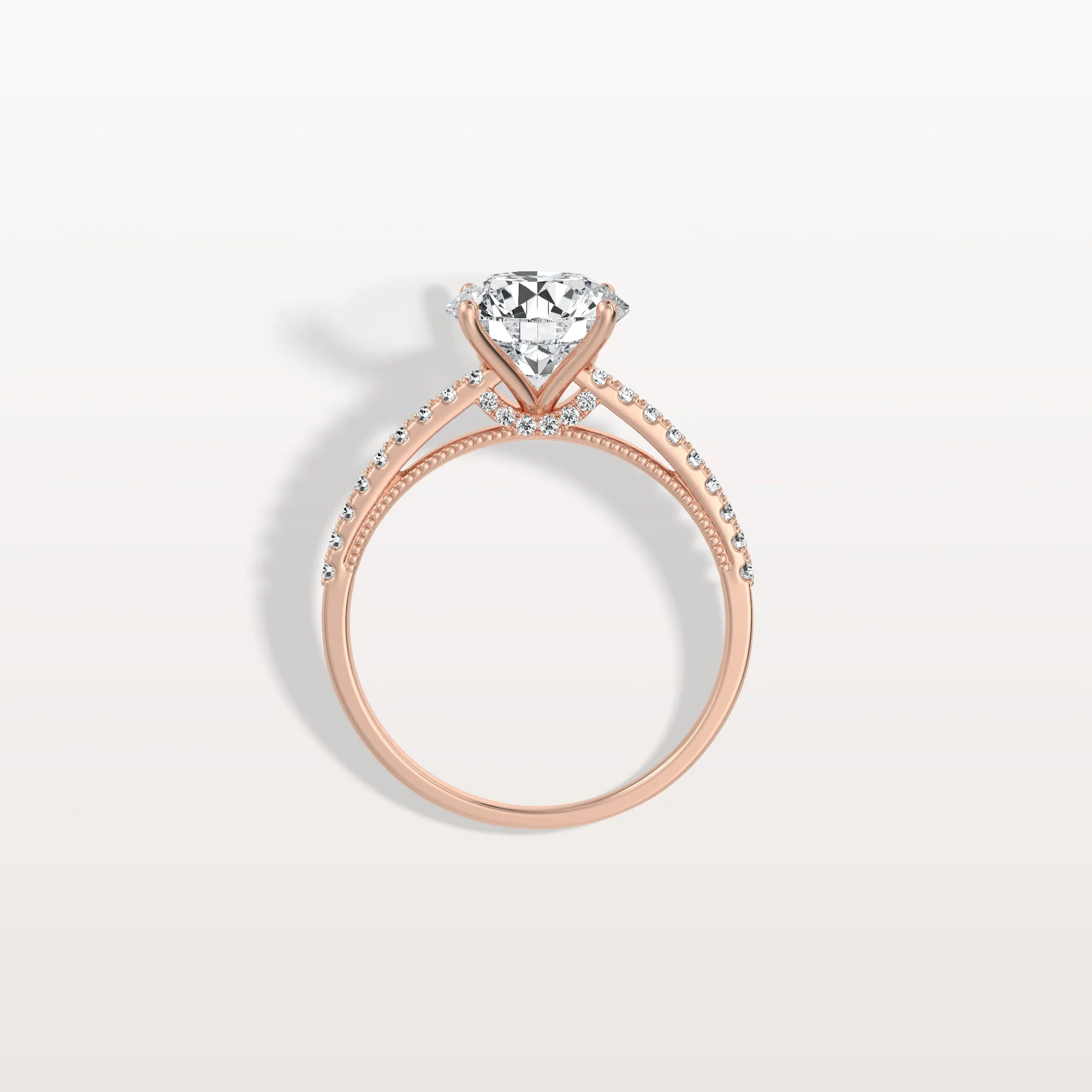Kaia丨2CT Lab Diamond Pave Hidden Halo Ring-Cathedral Ring - Image 20