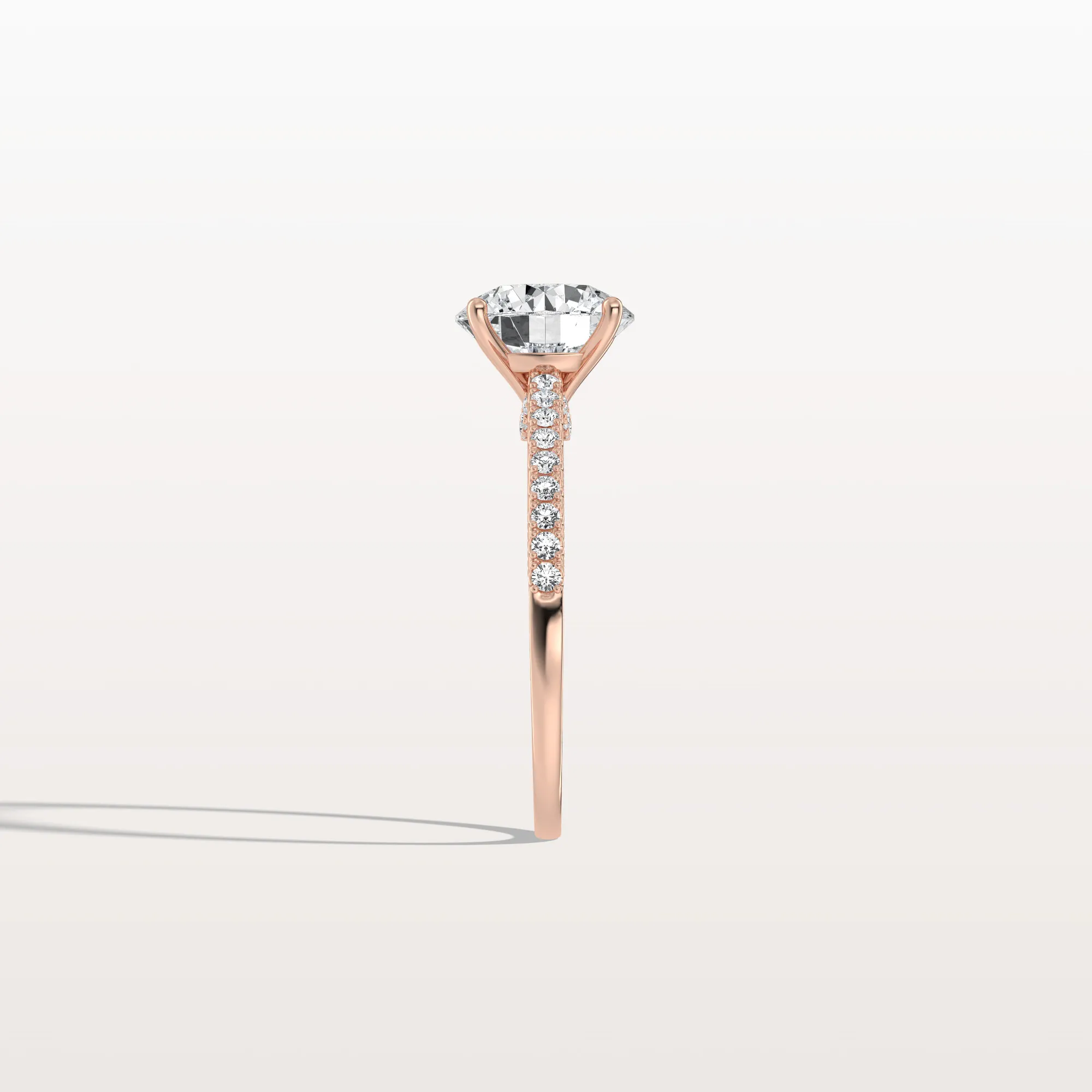 Kaia丨2CT Lab Diamond Pave Hidden Halo Ring-Cathedral Ring - Image 22