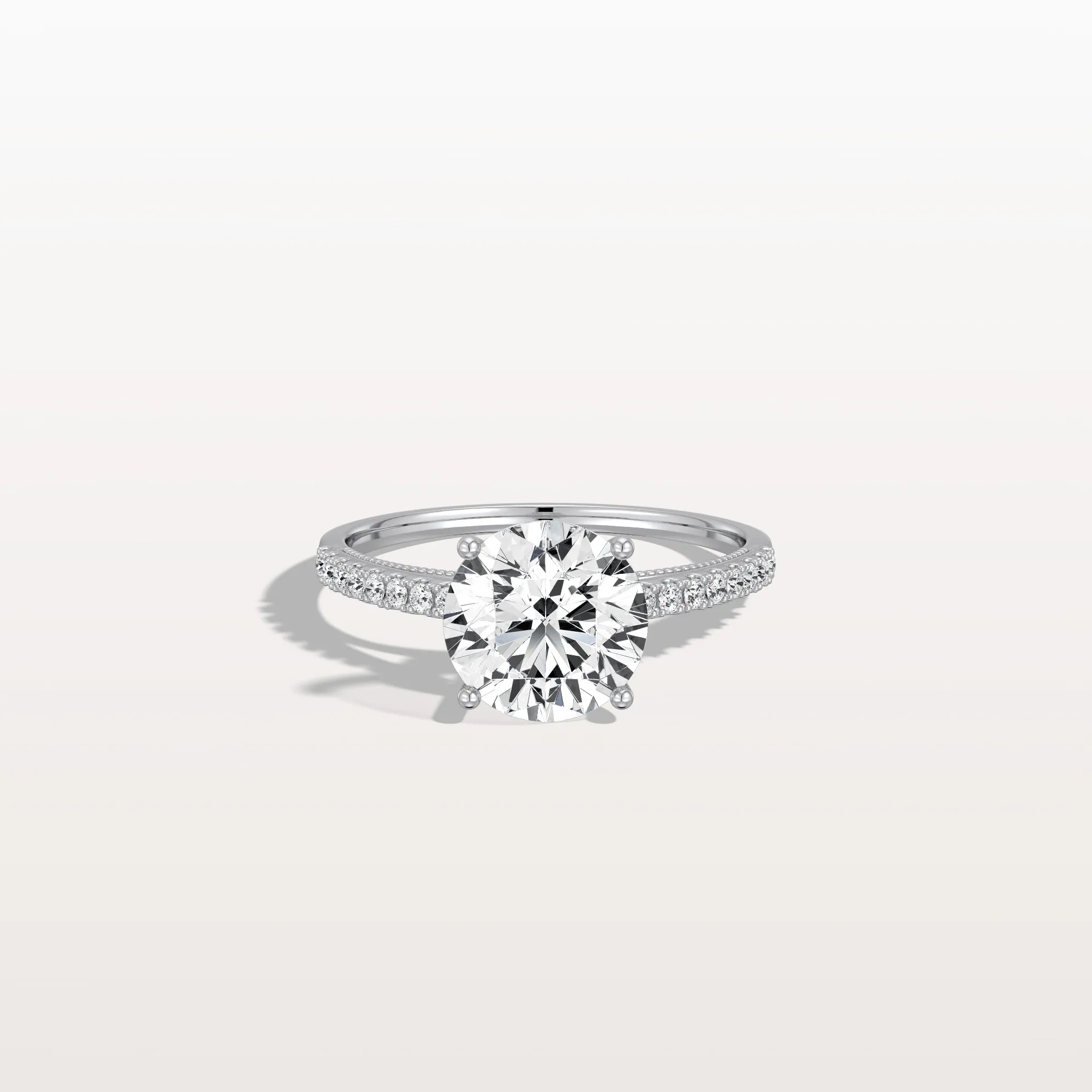 Kaia丨2CT Lab Diamond Pave Hidden Halo Ring-Cathedral Ring - Image 23