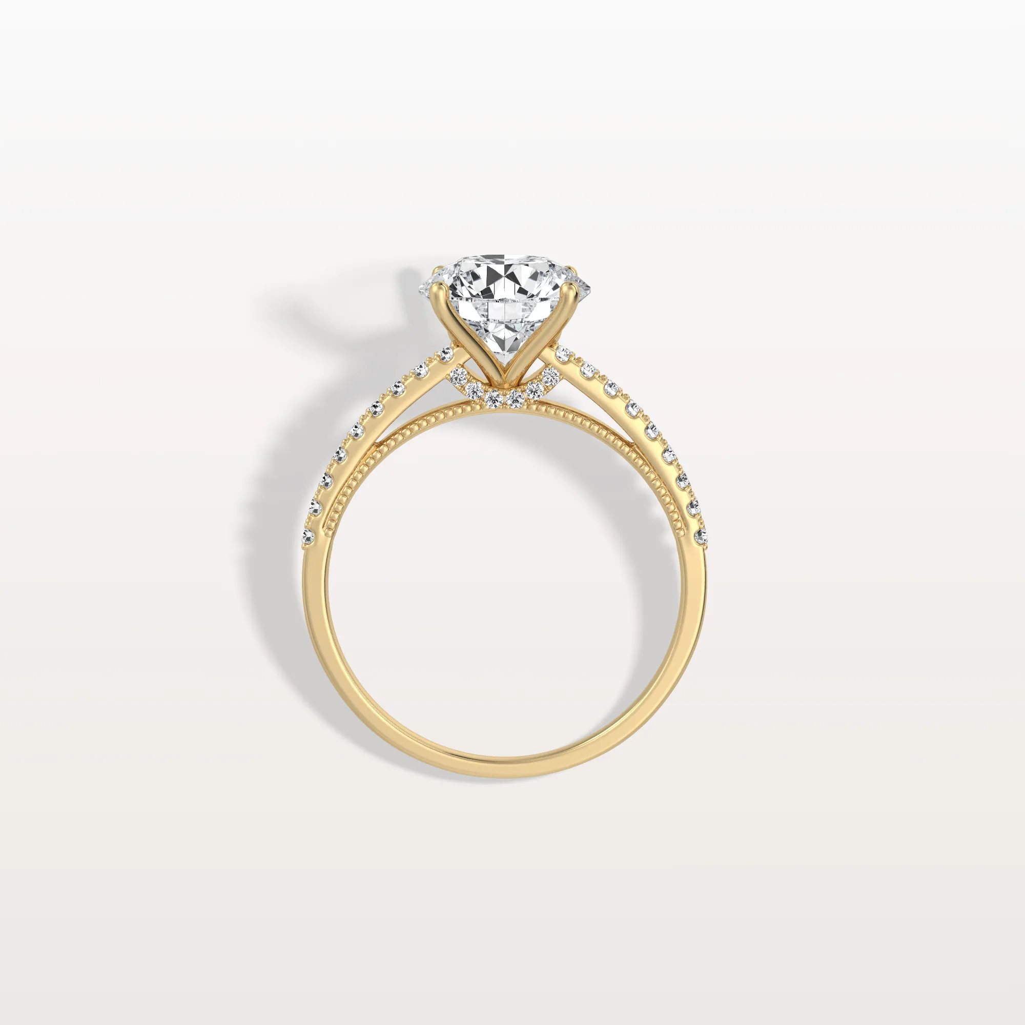 Kaia丨2CT Lab Diamond Pave Hidden Halo Ring-Cathedral Ring - Image 5